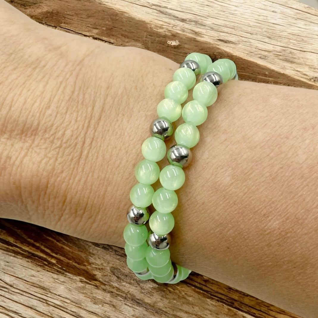 Dreamy Night Sky Wrap Bracelet ~ Mint Breeze