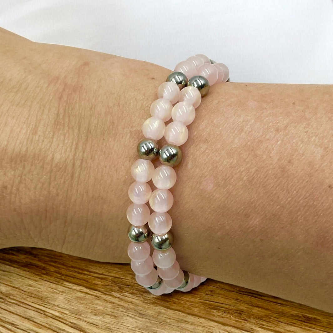 Dreamy Night Sky Wrap Bracelet ~ Pajama Pink