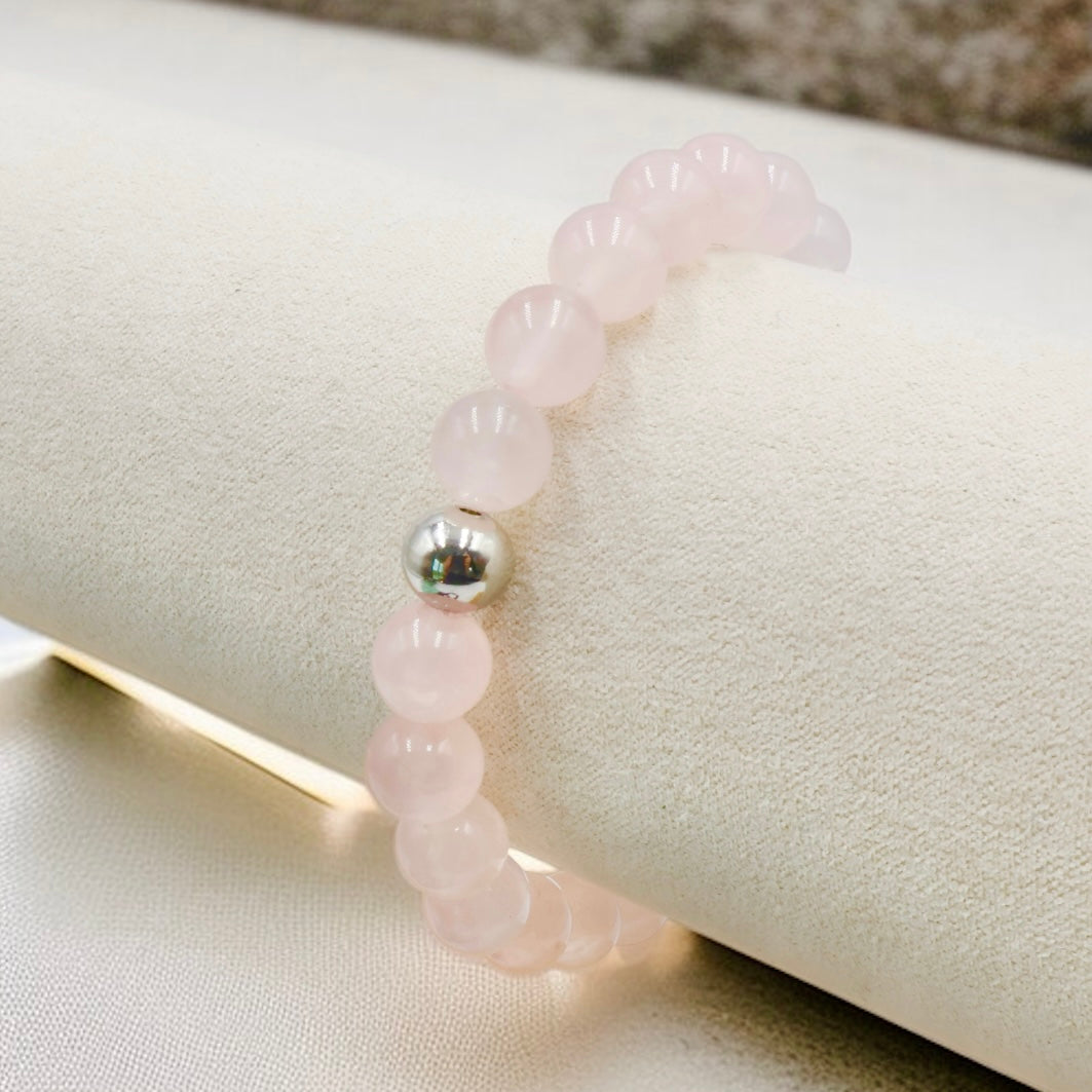 Pink Rose Quartz Gemstone Bracelet