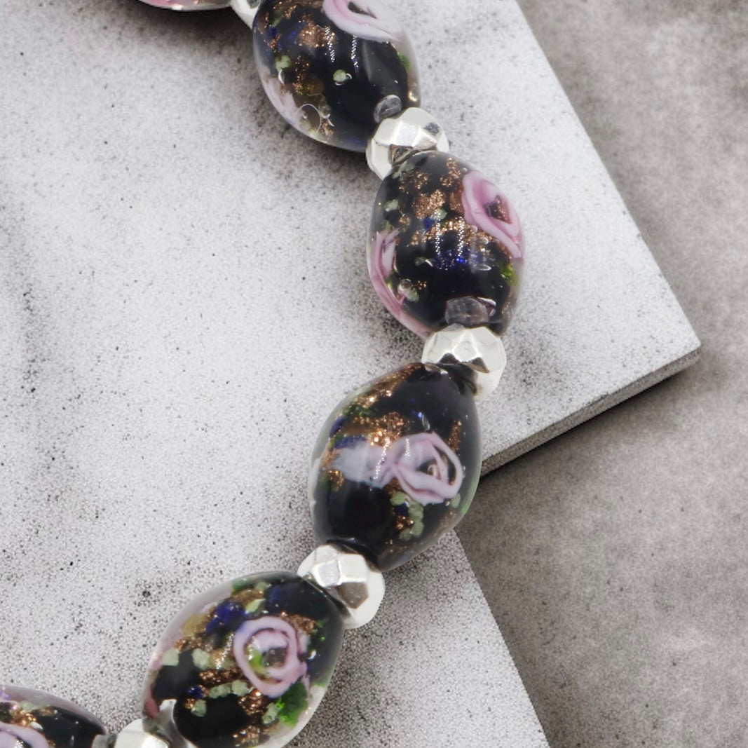 Luminous Oval Rose Bracelets ~ Midnight Rose