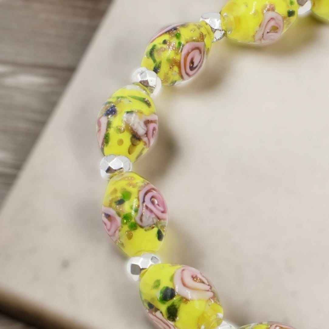 Luminous Oval Rose Bracelets ~ Amber Rose
