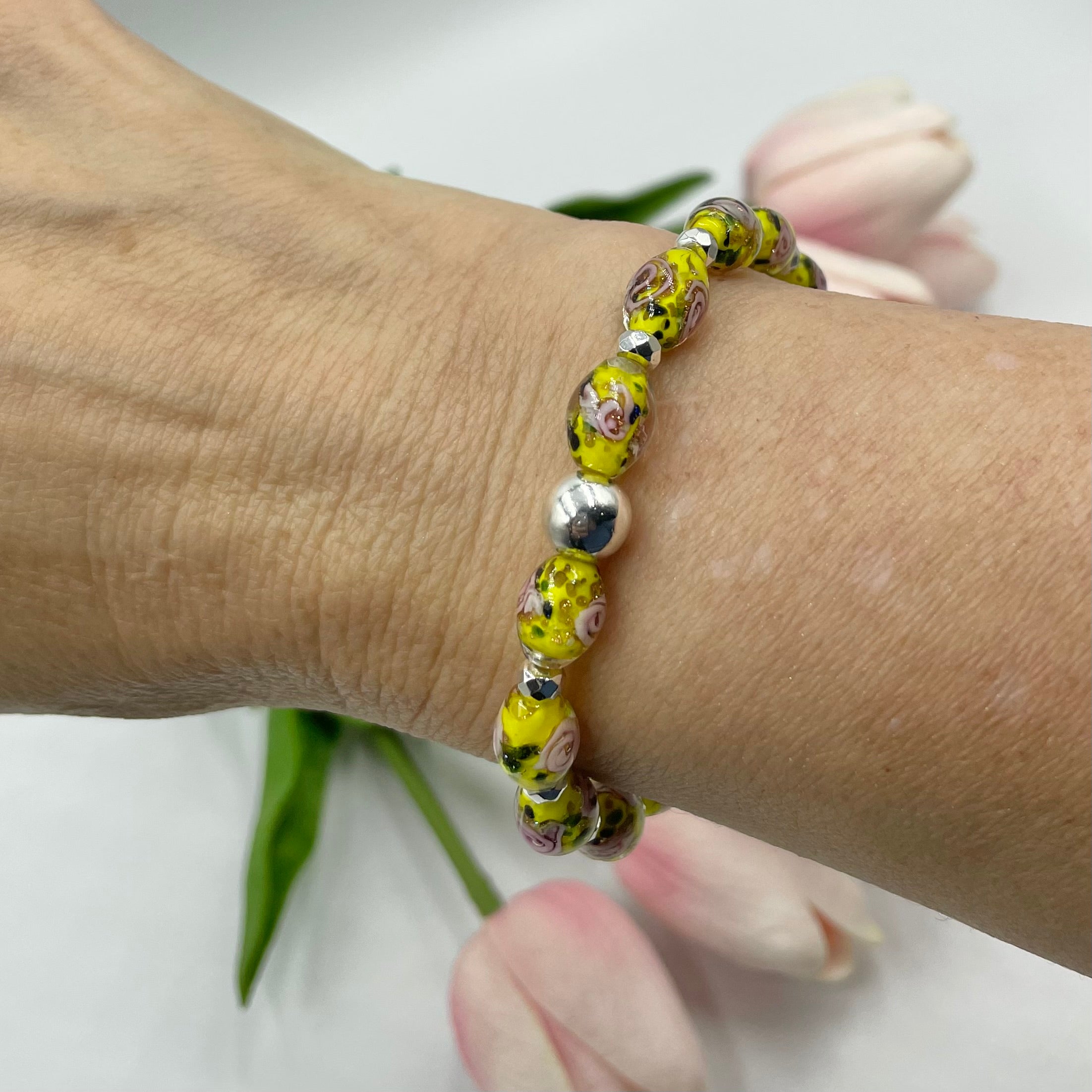 Luminous Oval Rose Bracelets ~ Amber Rose