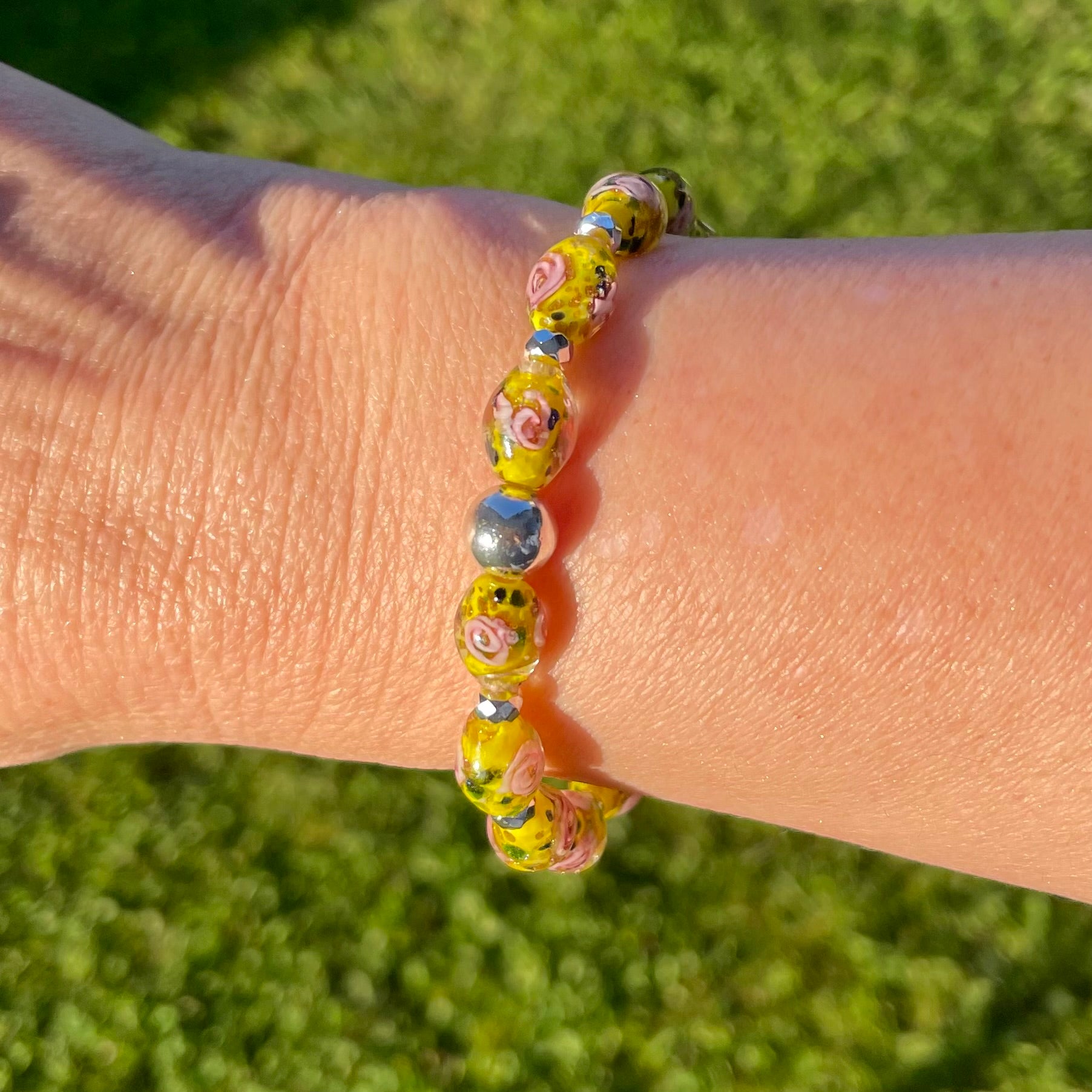 Luminous Oval Rose Bracelets ~ Amber Rose