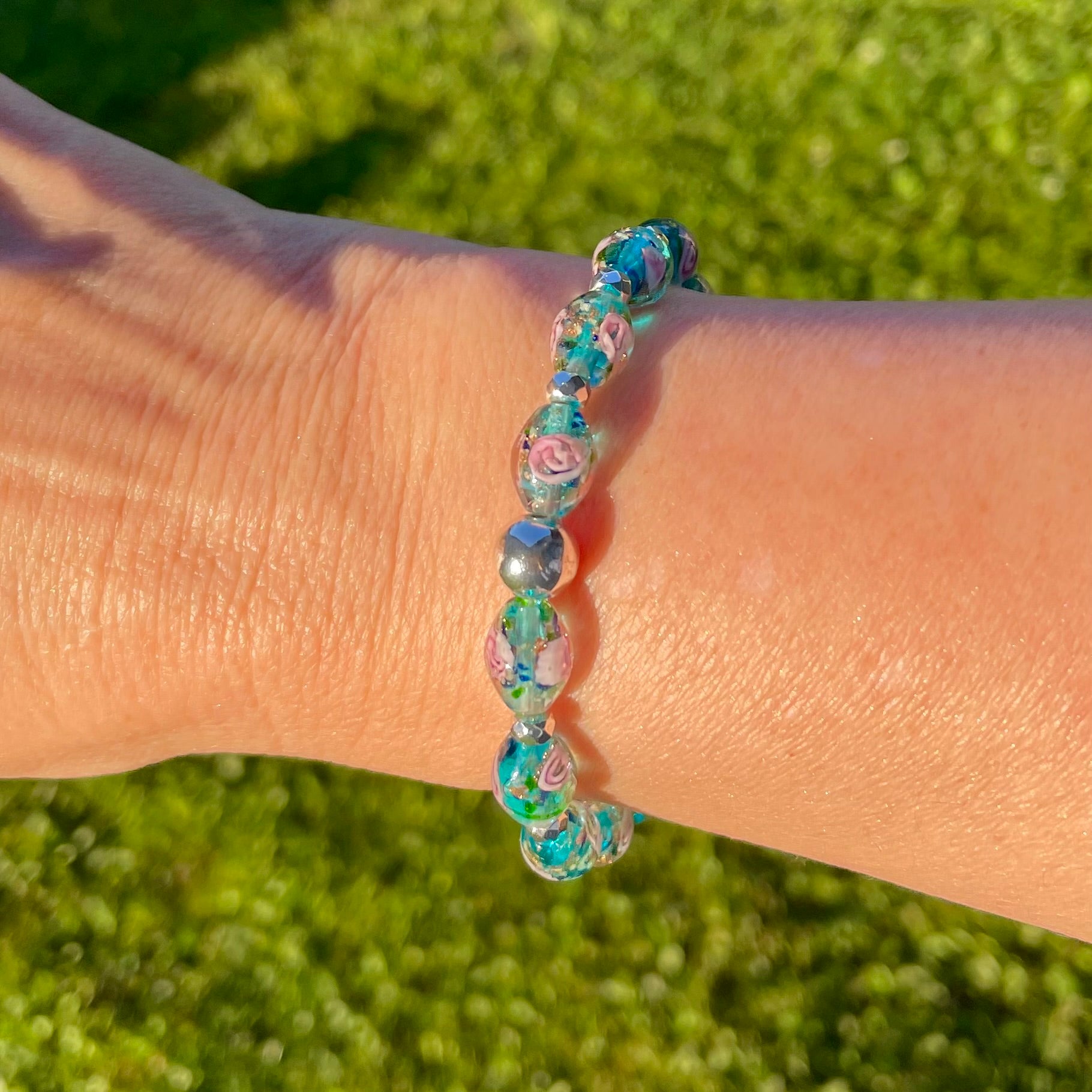 Luminous Oval Rose Bracelets ~ Azure Rose