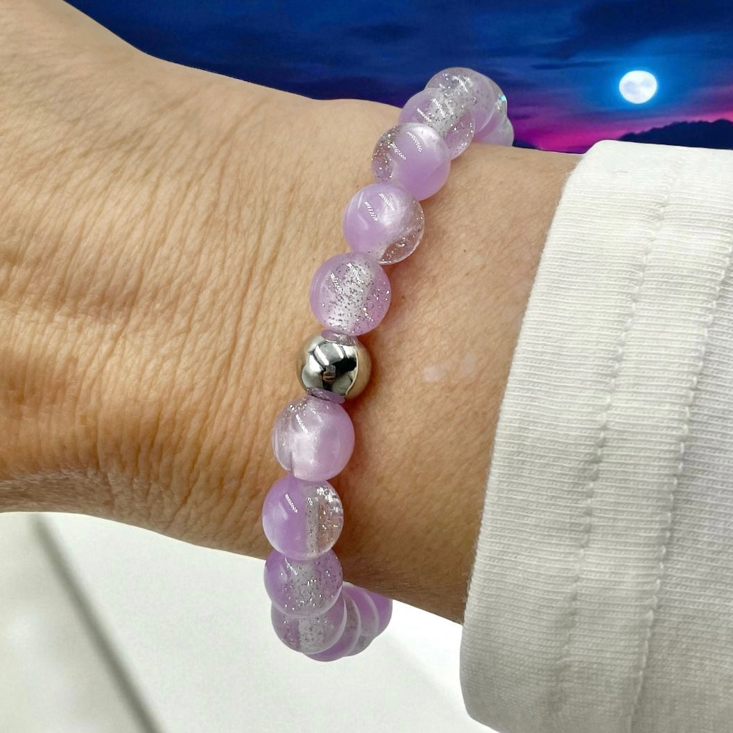 Satin Glitter Bracelet ~ Thistle