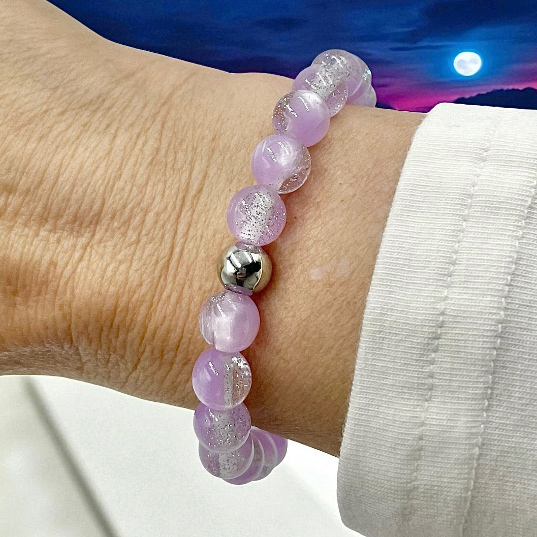 Satin Glitter Bracelet ~ Thistle