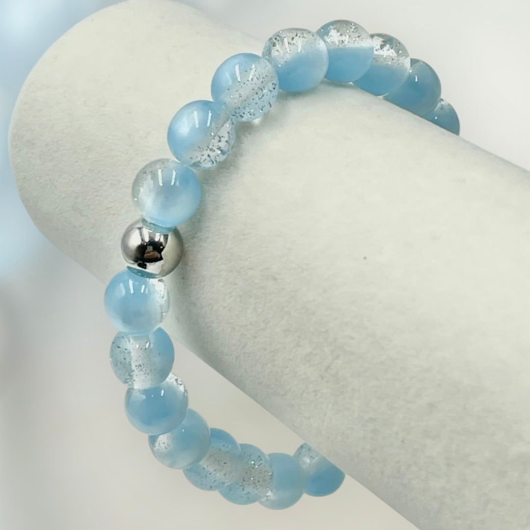 Satin Glitter Bracelet ~ Powder Blue