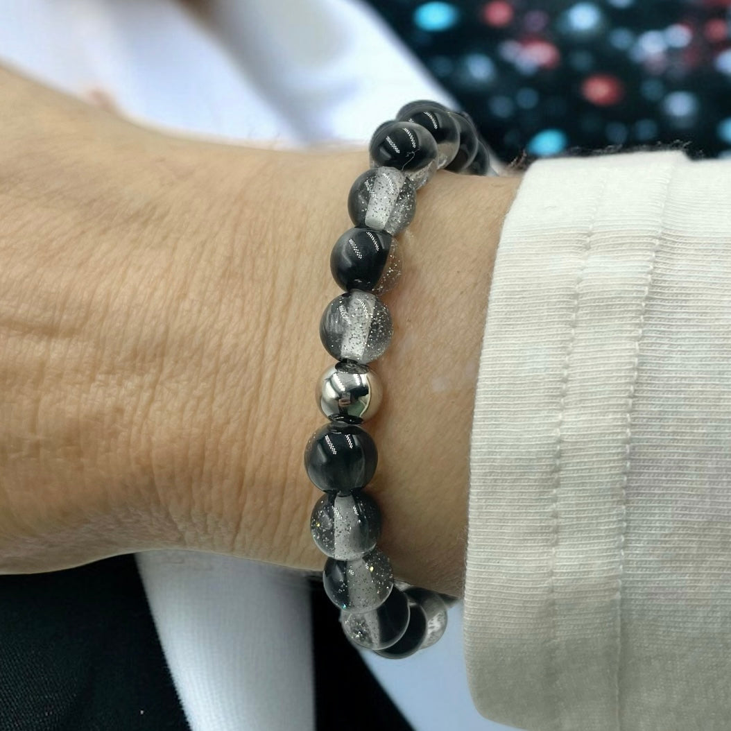 Satin Glitter Bracelet ~ Shadow