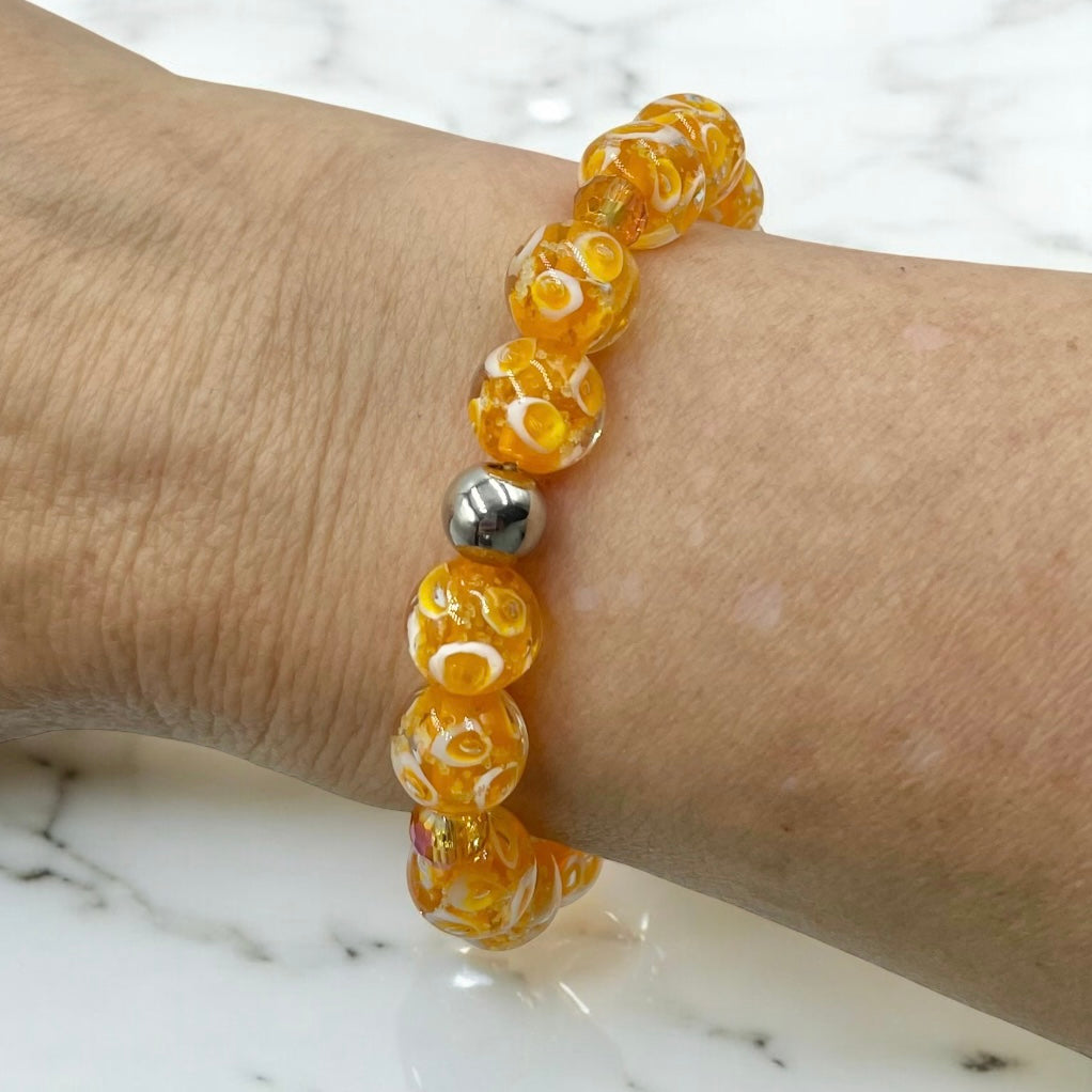 Rings of Light Bracelet ~ Monarch Orange