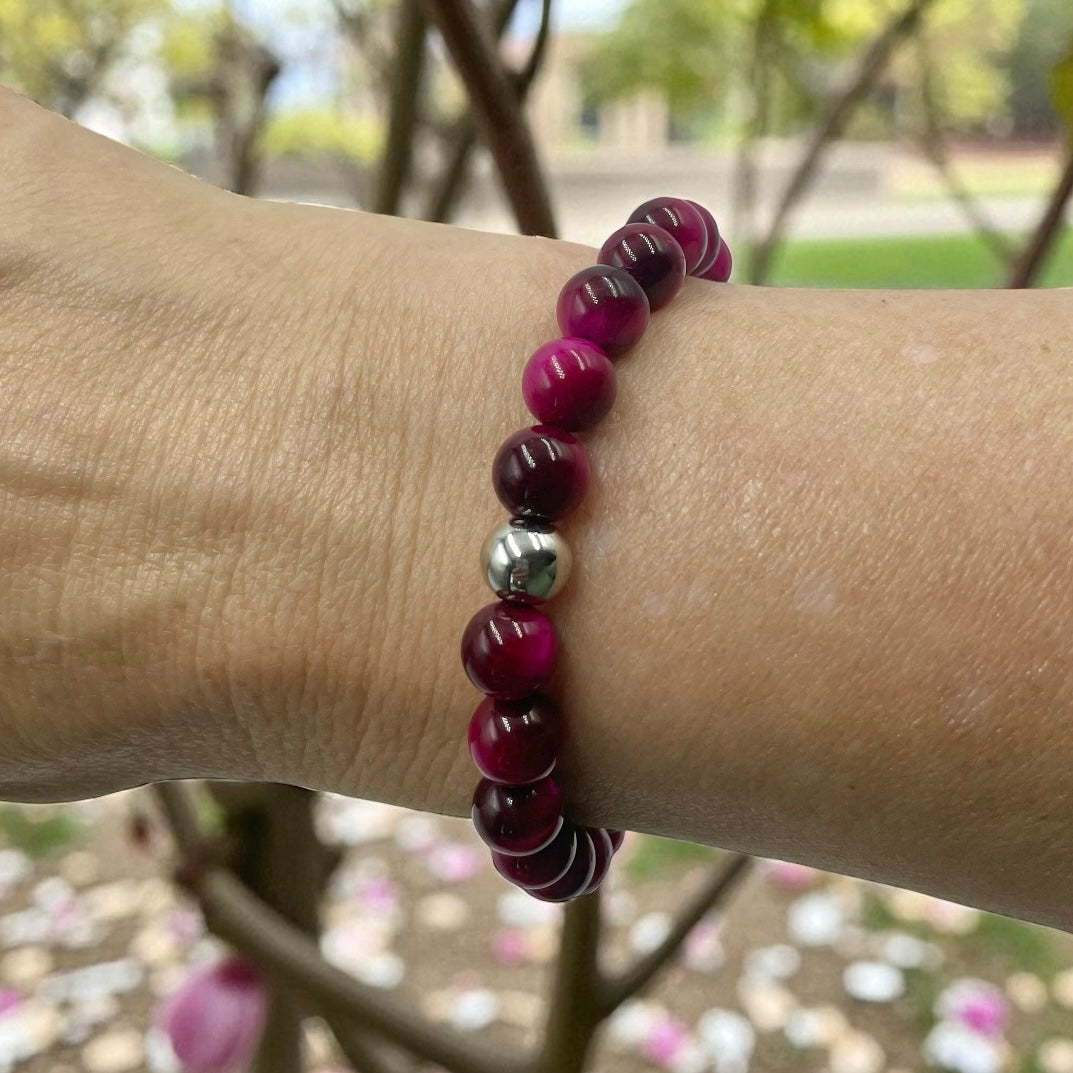 Tiger Eye Bracelet ~ Hibiscus