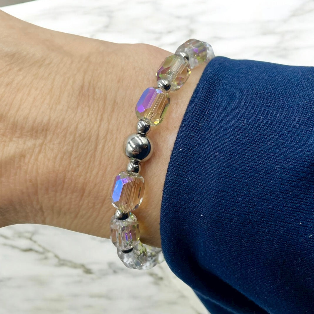 Faceted Cylinder Shape Bracelet ~ Mystique Purple