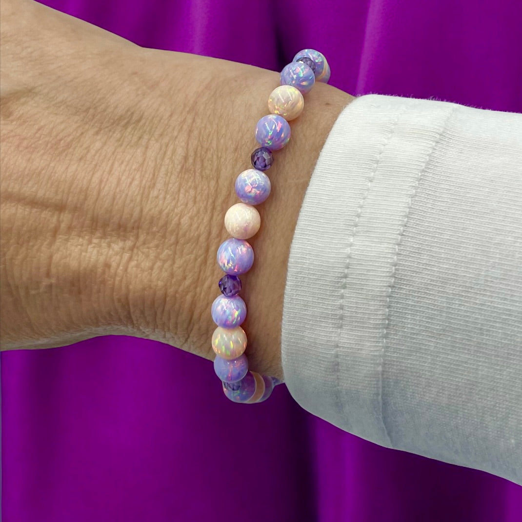 Signature Series Opal Line Zircon Bracelet ~ Unicorn Purple/Apricot