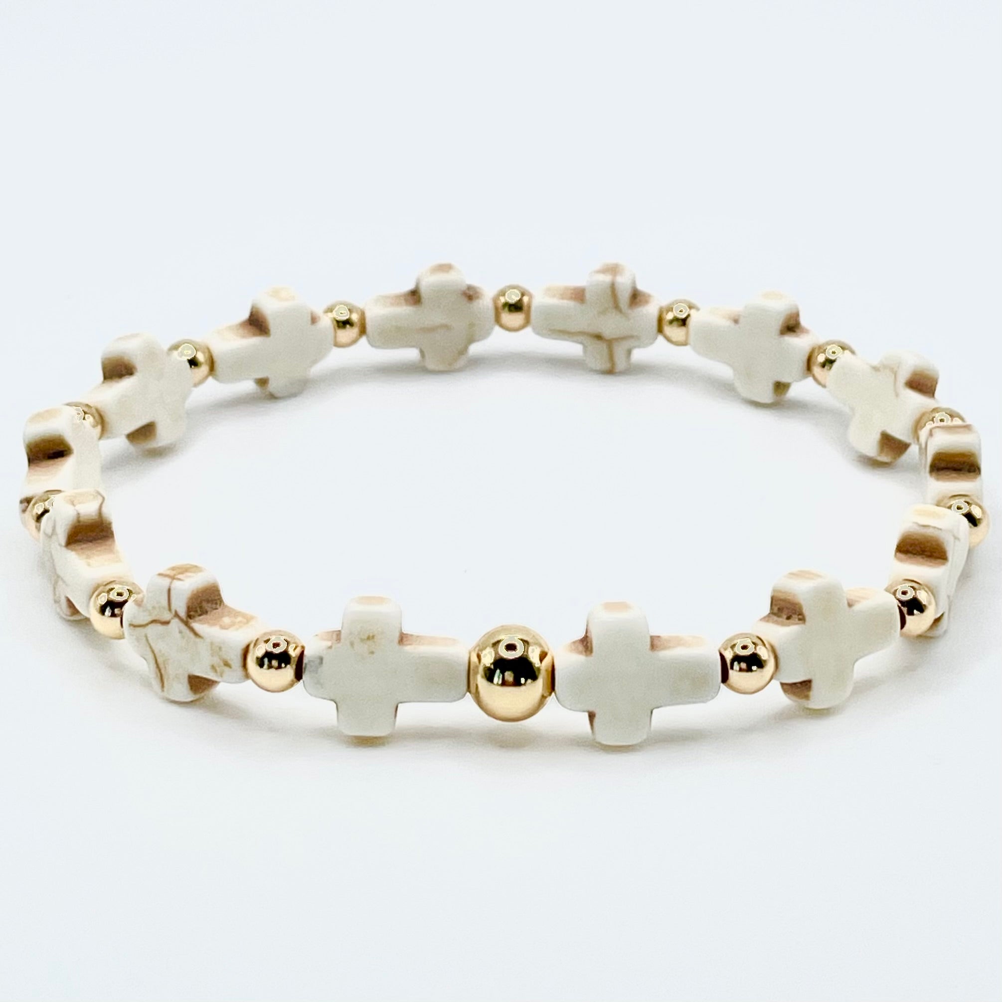 Logan's Blessings ~ Cross Bracelet ~ 14k Gold Plated Accents