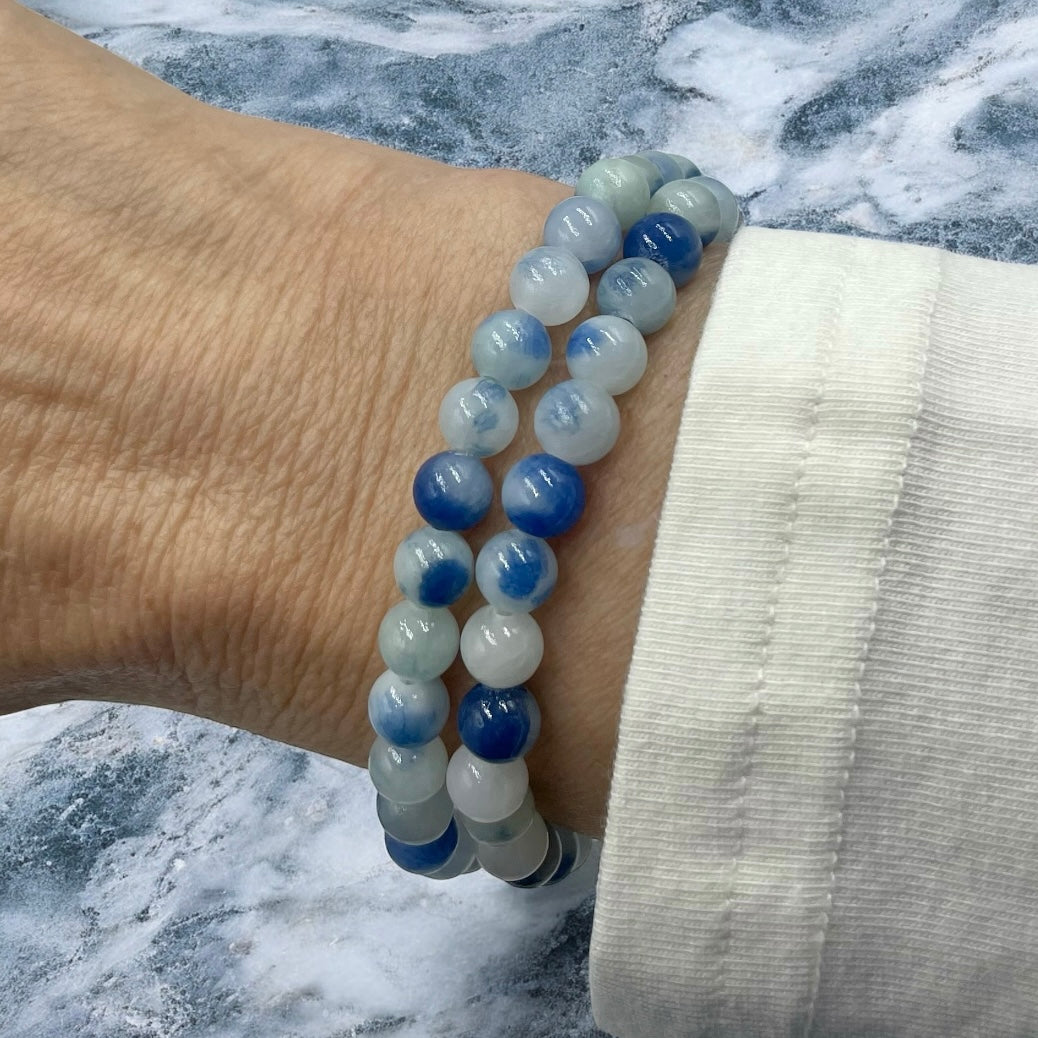 Gemstone Wrap Bracelet ~ Blue Jade