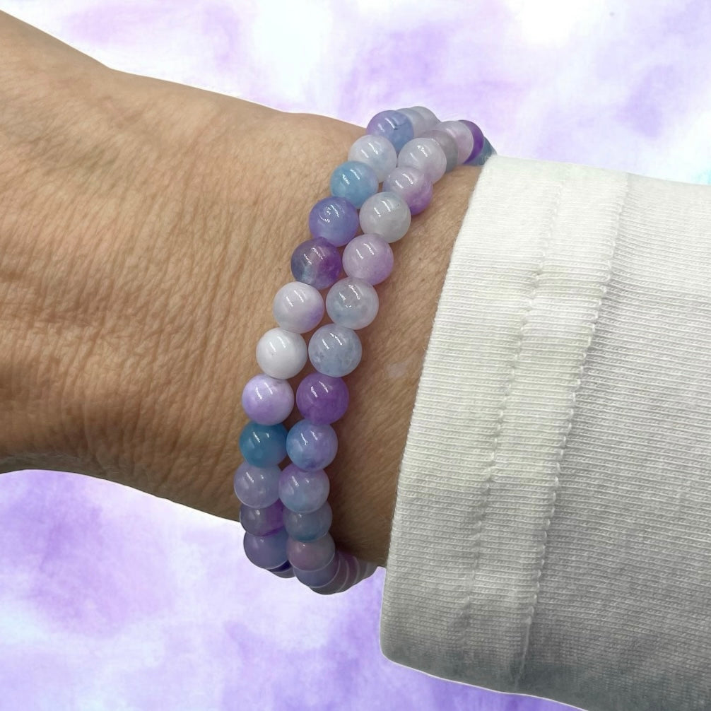 Gemstone Wrap Bracelet ~ Purple Galaxy Chalcedony