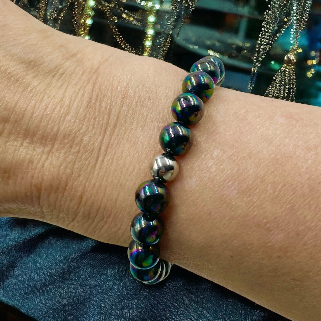 Mother of Pearl Bracelet ~ Black Rainbow