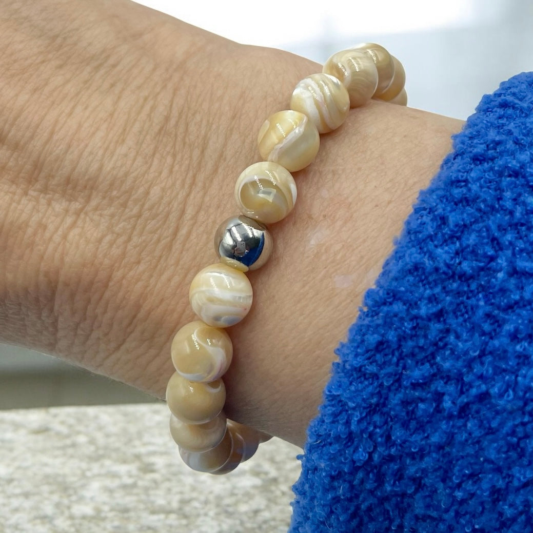 Mother of Pearl Bracelet ~ Golden Brown