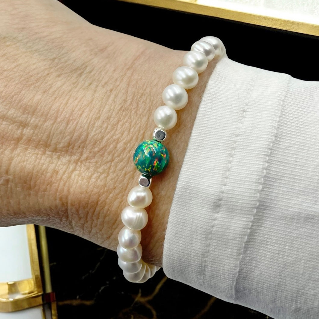 Pearl & Opal Bracelet ~ Pine