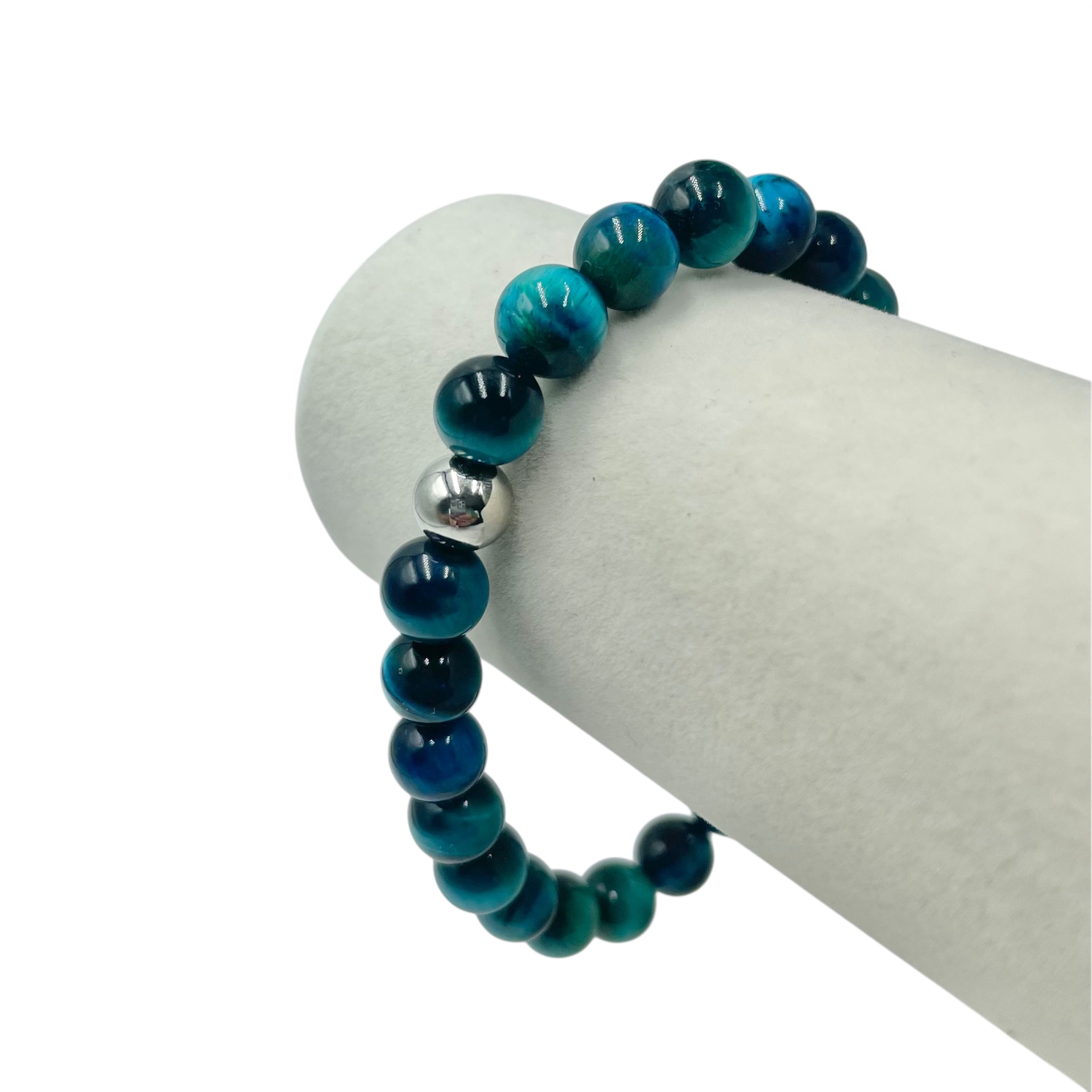 Tiger Eye Bracelet ~ Teal Blue