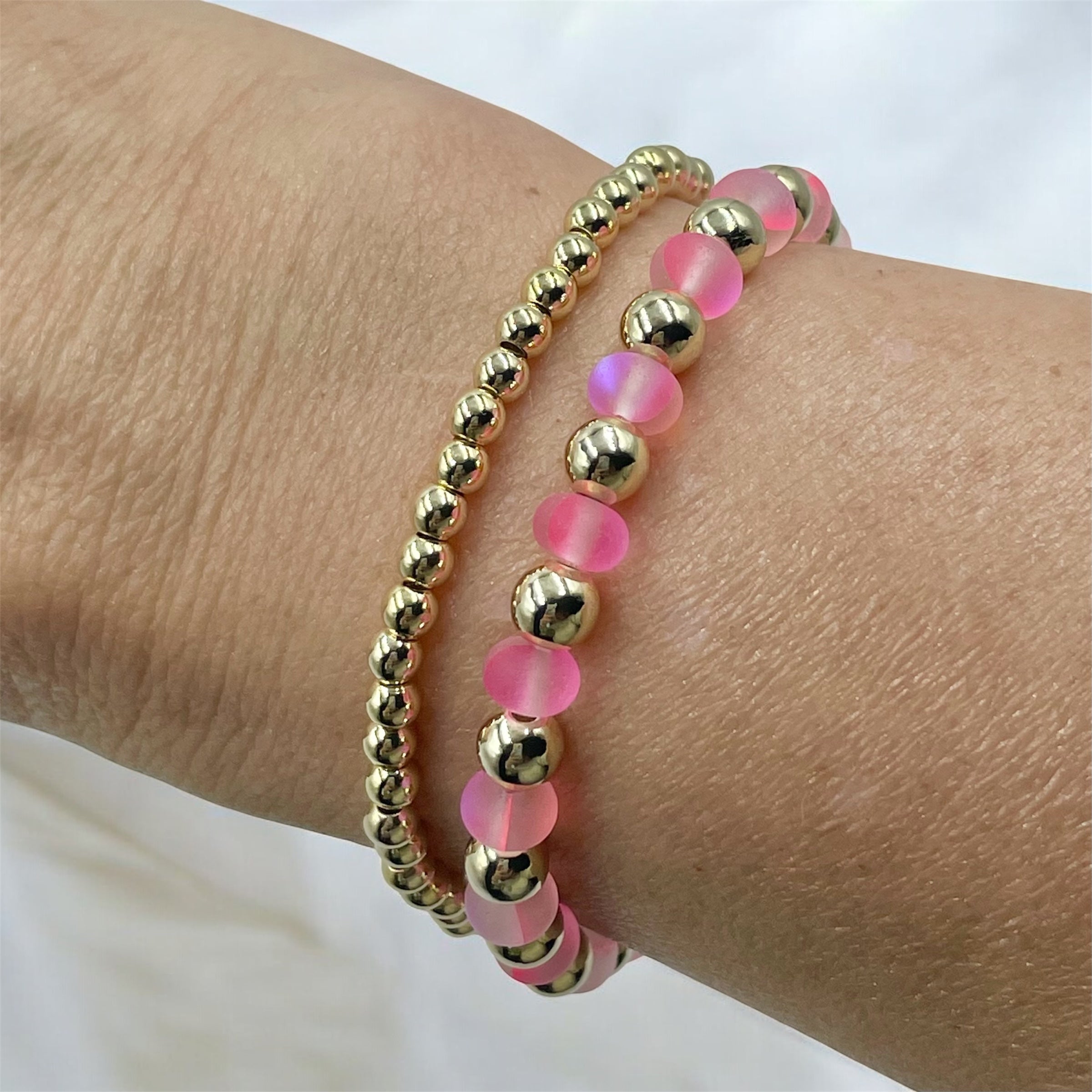 Frosted Aurora Donut Bracelet ~ Wild Watermelon