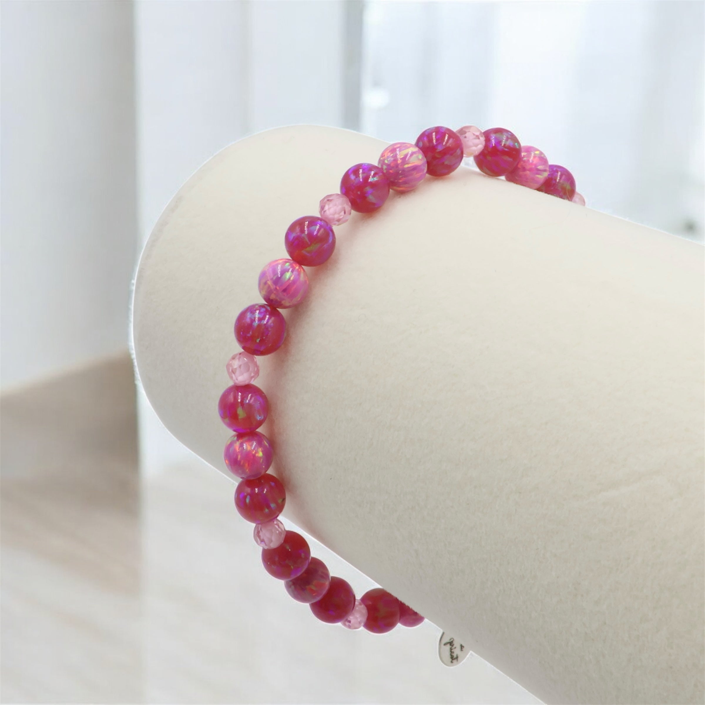 Opal Line Zircon Bracelet ~ Magenta/Pink Flamingo