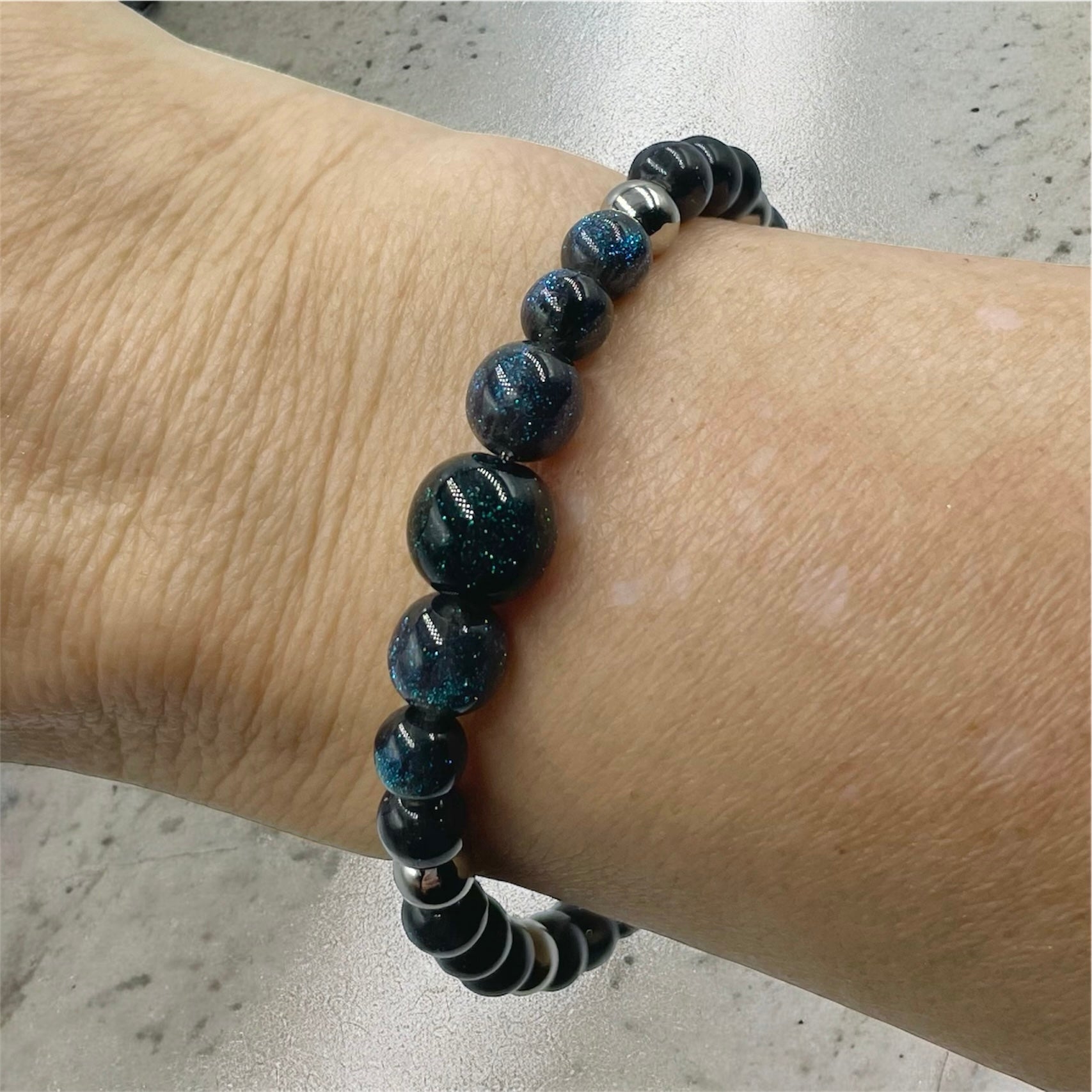 Sparkling Night Sky Cascade Bracelet ~ Nightfall