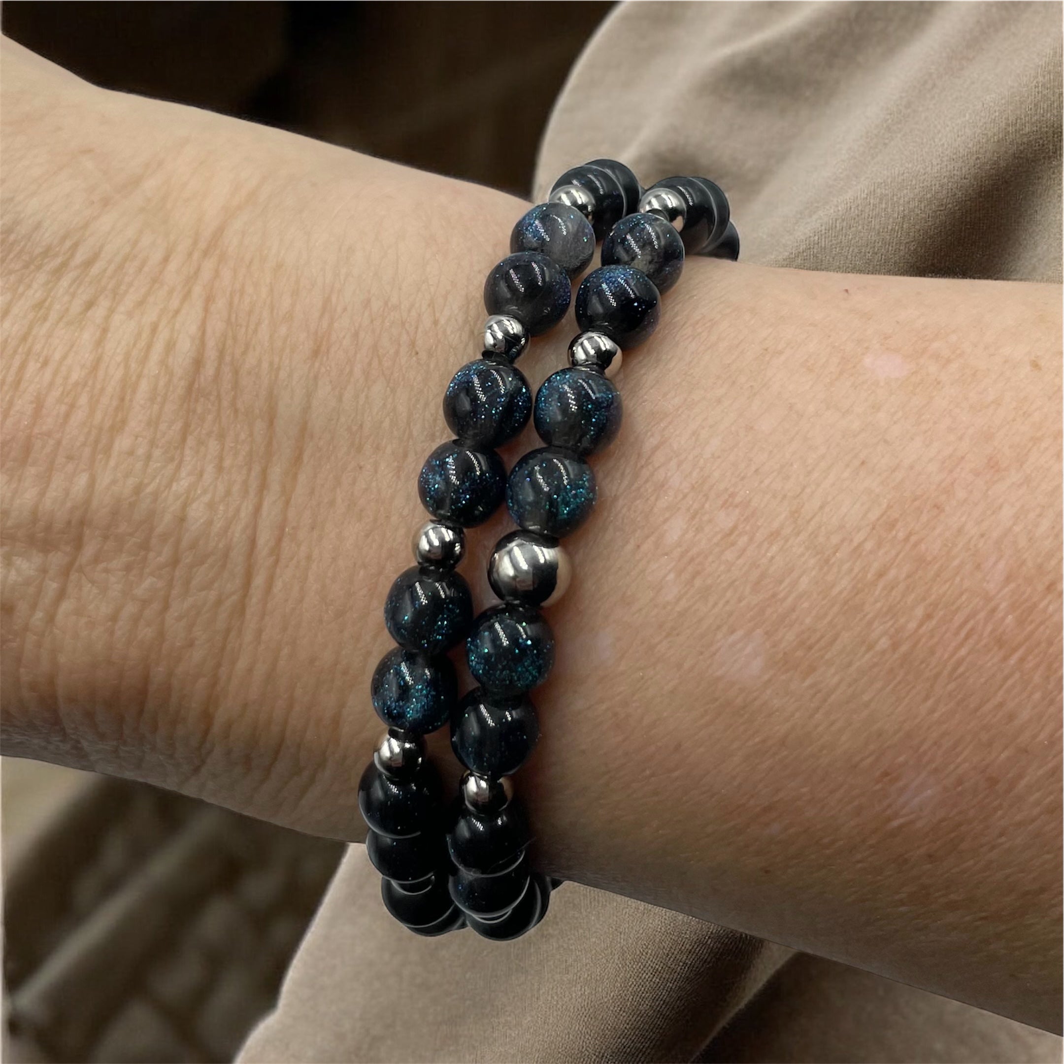 Sparkling Night Sky Wrap Bracelet ~ Nightfall