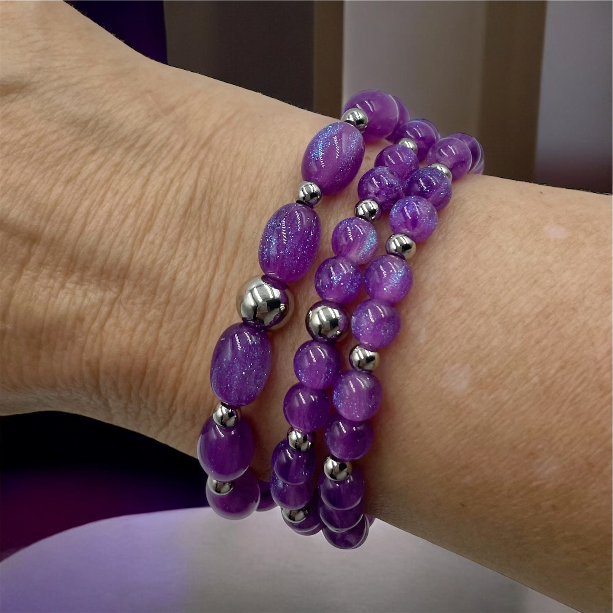 Sparkling Night Sky Oval Bracelet ~ Sugarplum