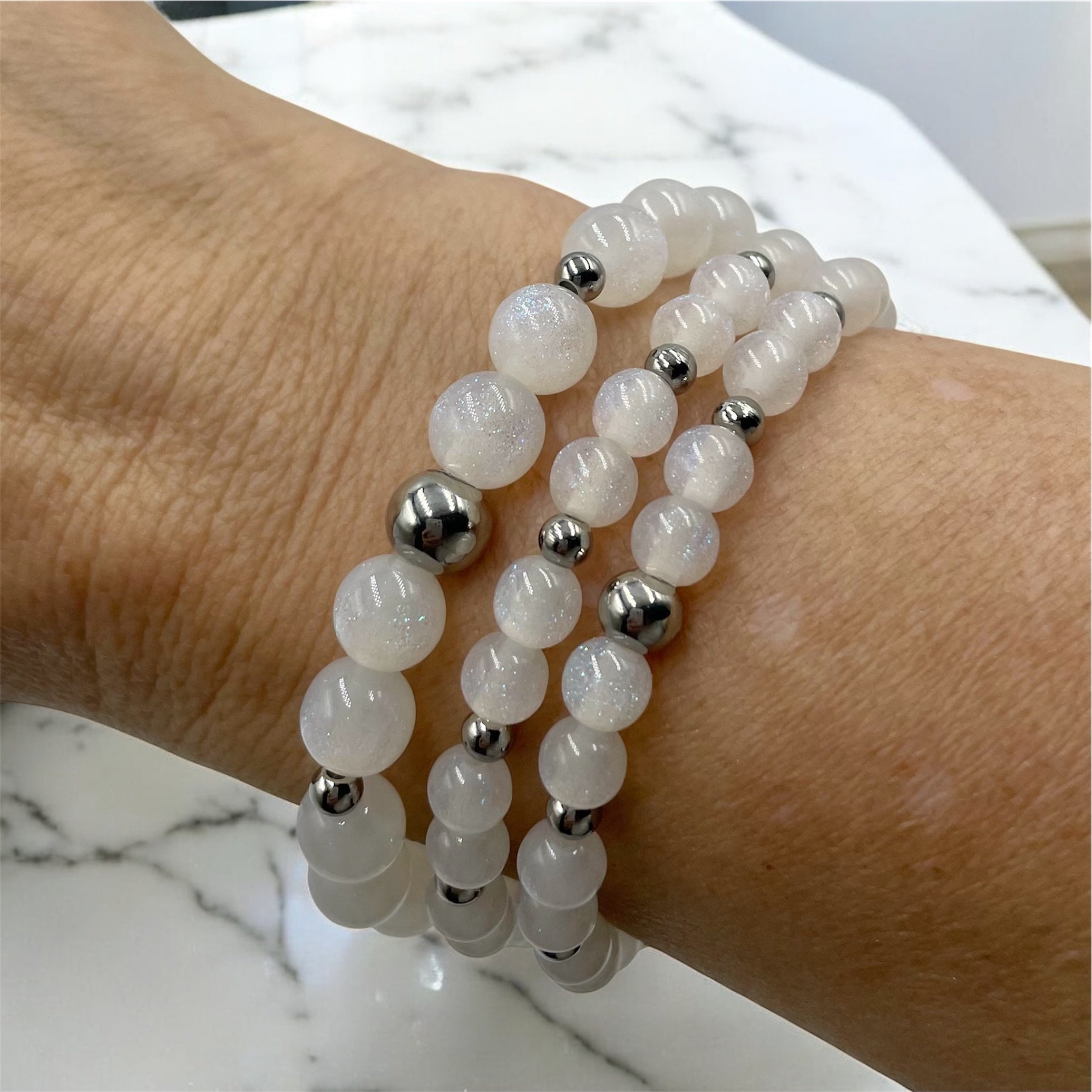 Sparkling Night Sky Wrap Bracelet ~ Aspen Snow