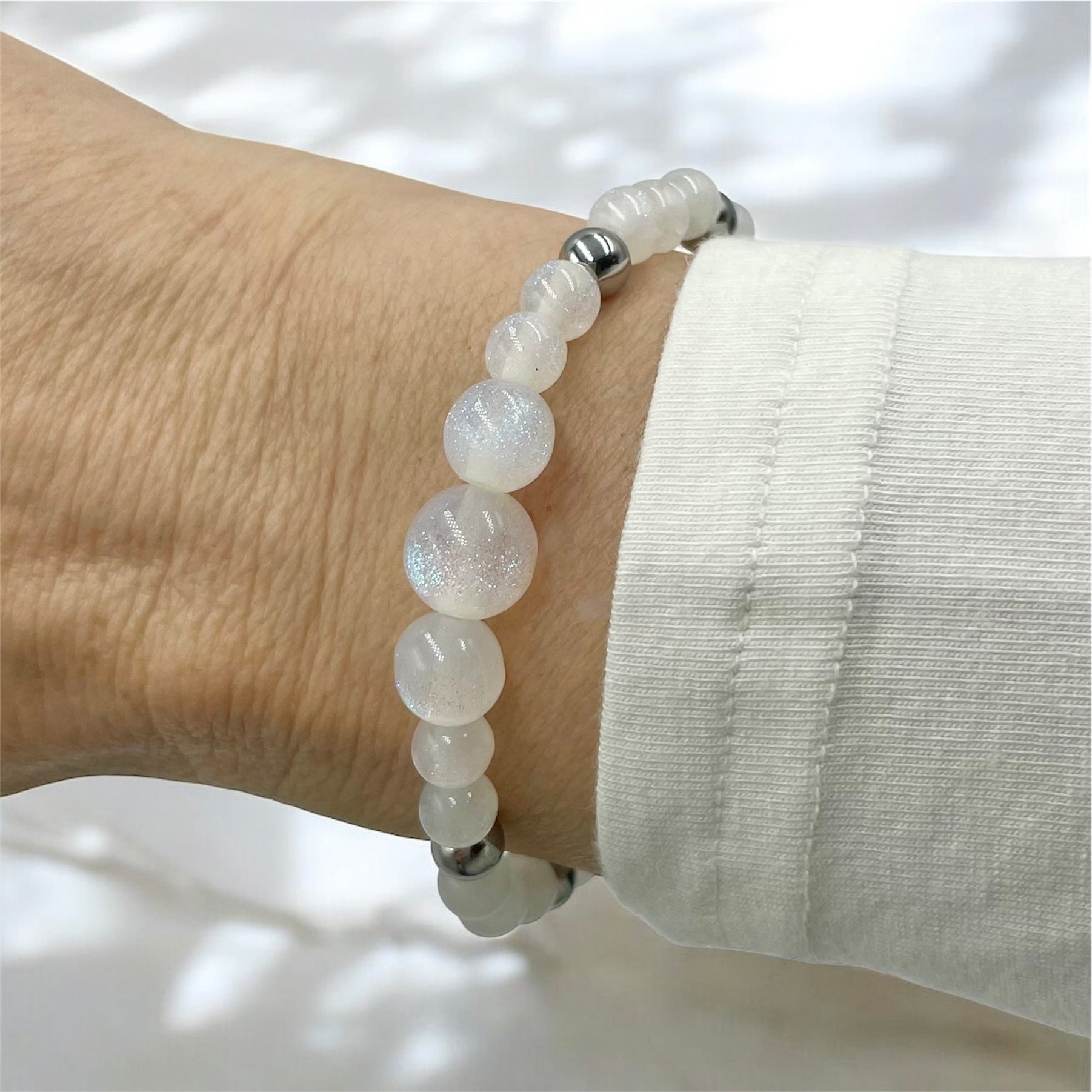 Sparkling Night Sky Cascade Bracelet ~ Aspen Snow