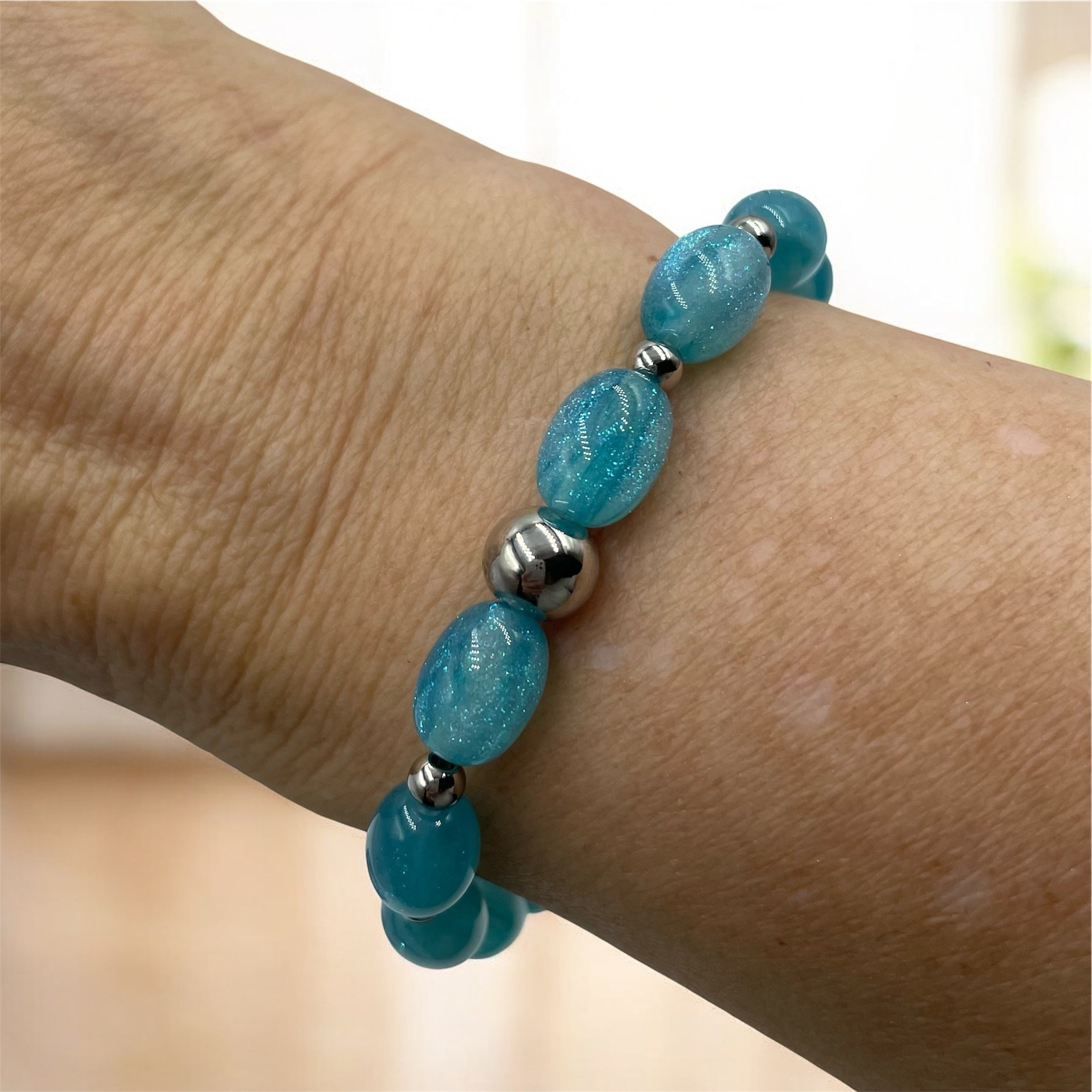 Sparkling Night Sky Oval Bracelet ~ Island Ocean