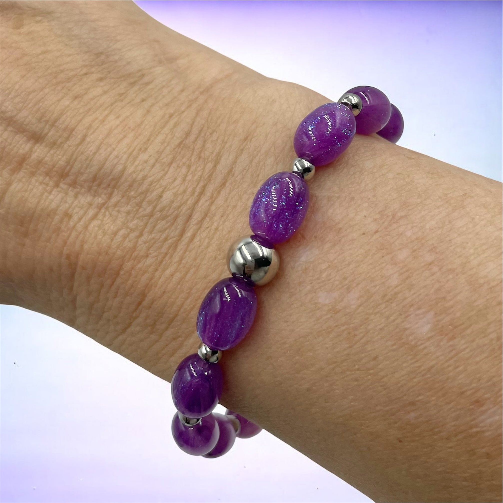 Sparkling Night Sky Oval Bracelet ~ Sugarplum