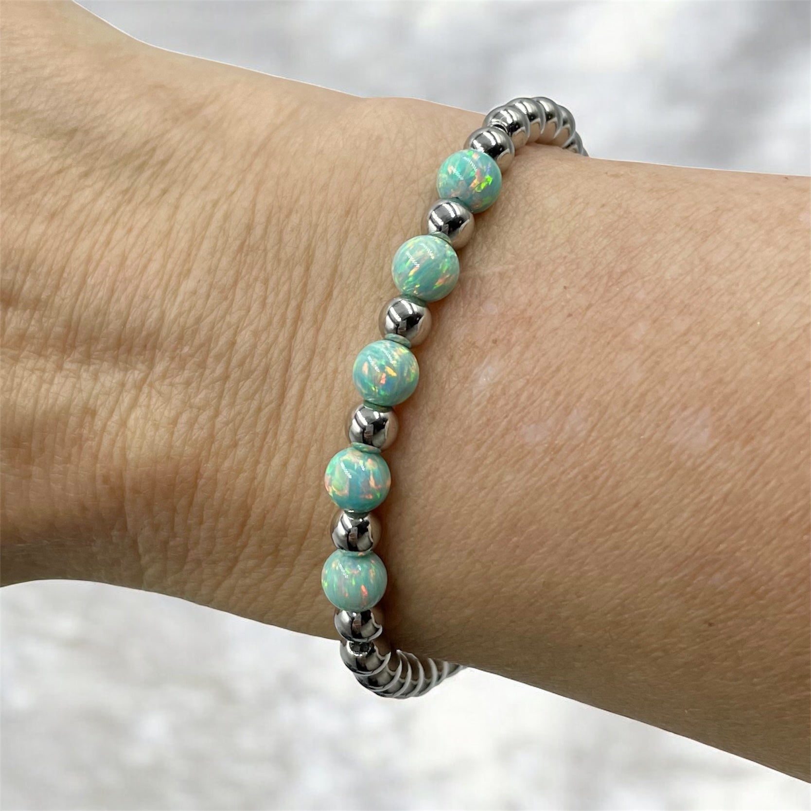 5-Opals Bracelet ~ Mint Breeze