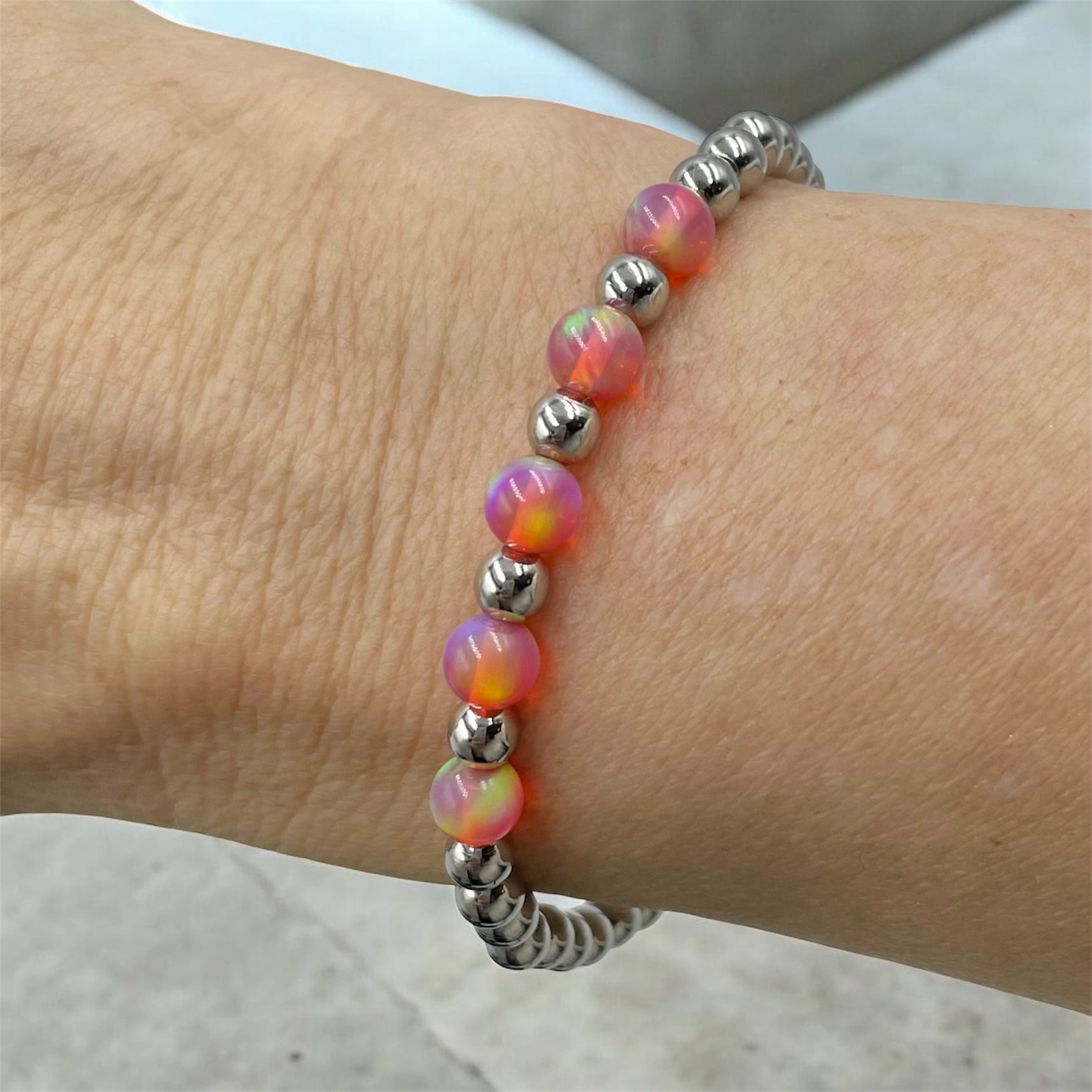 5-Opals Bracelet ~ Coral Crush