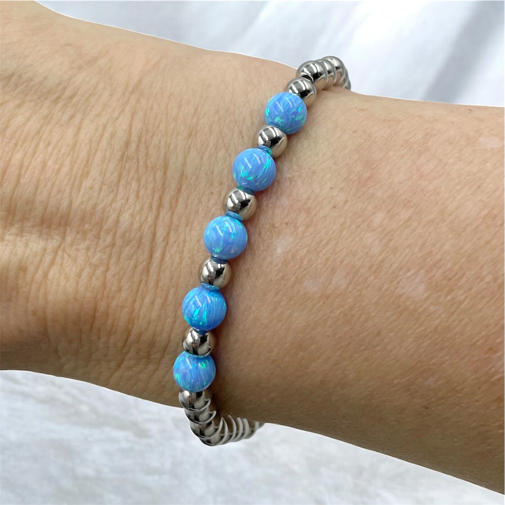 5-Opals Bracelet ~ Cayman Blue