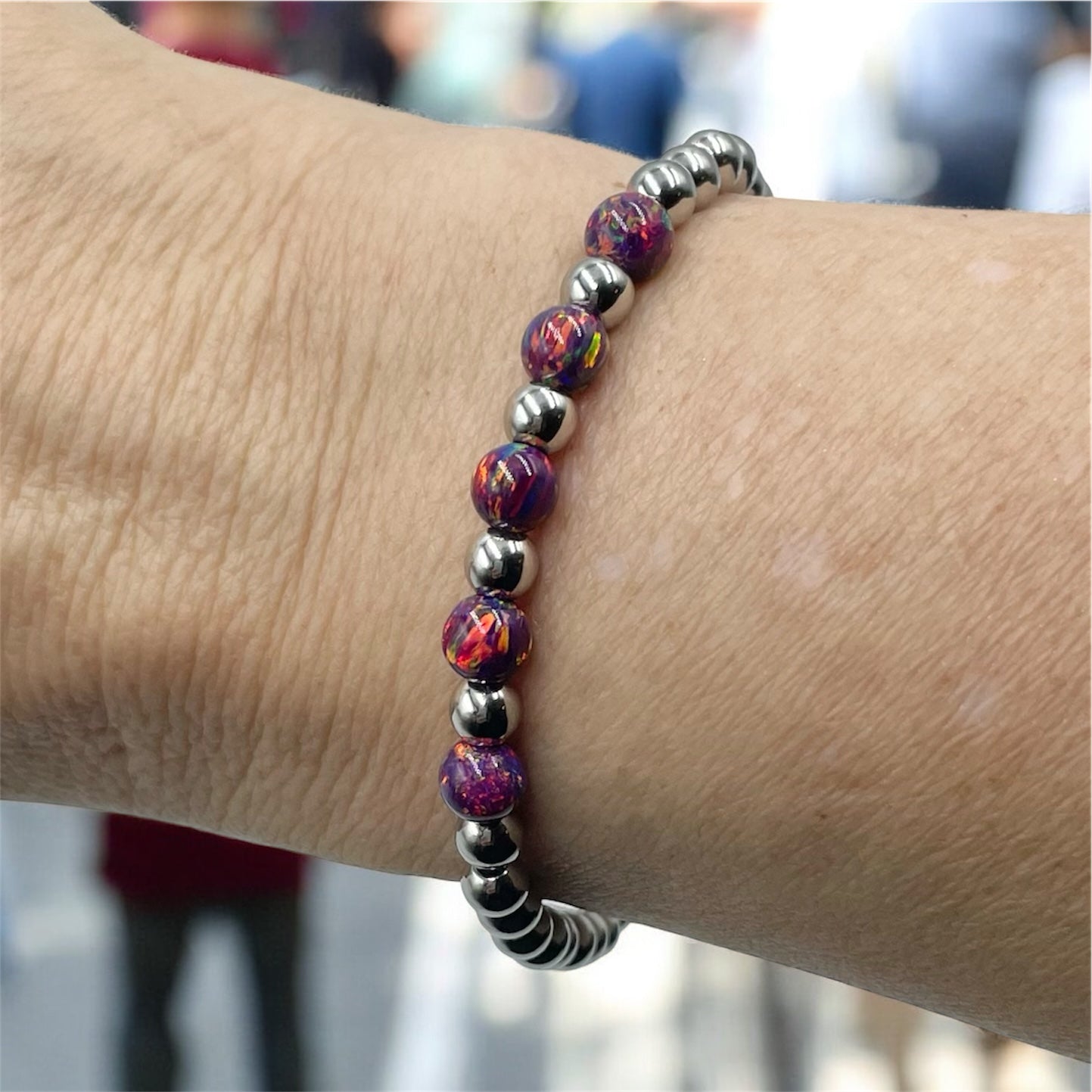 5-Opals Bracelet ~ Wild Orchid