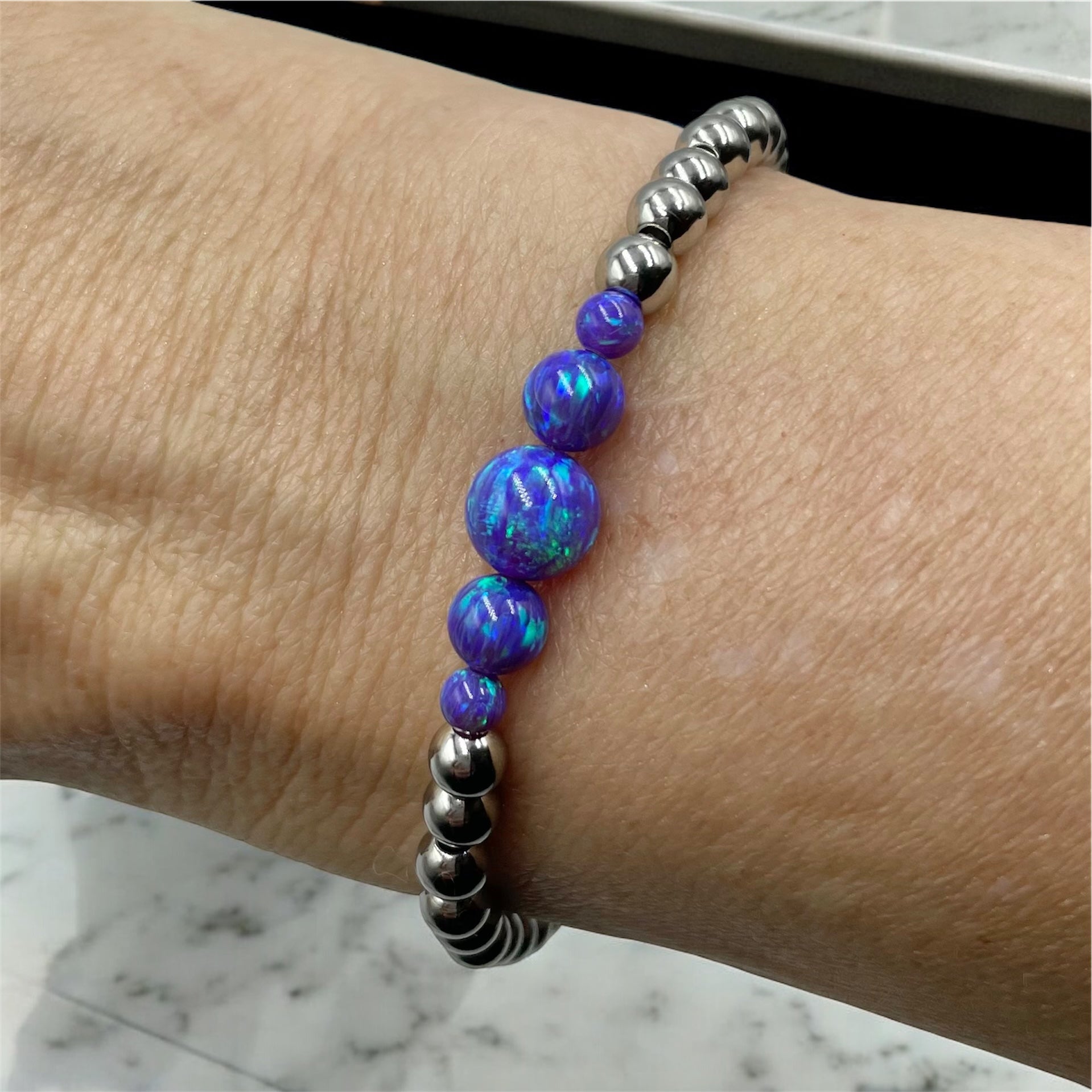 Opal Cascade Bracelet ~ Juniper Berry