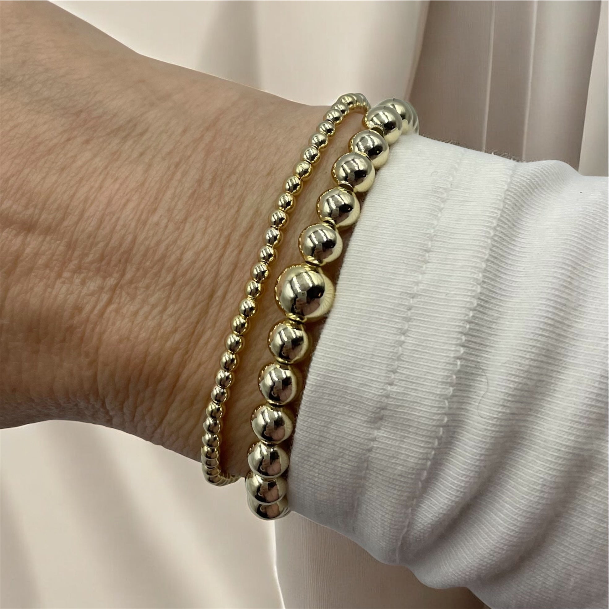 14k Gold Filled Bracelet Mix ~ 8mm & 6mm