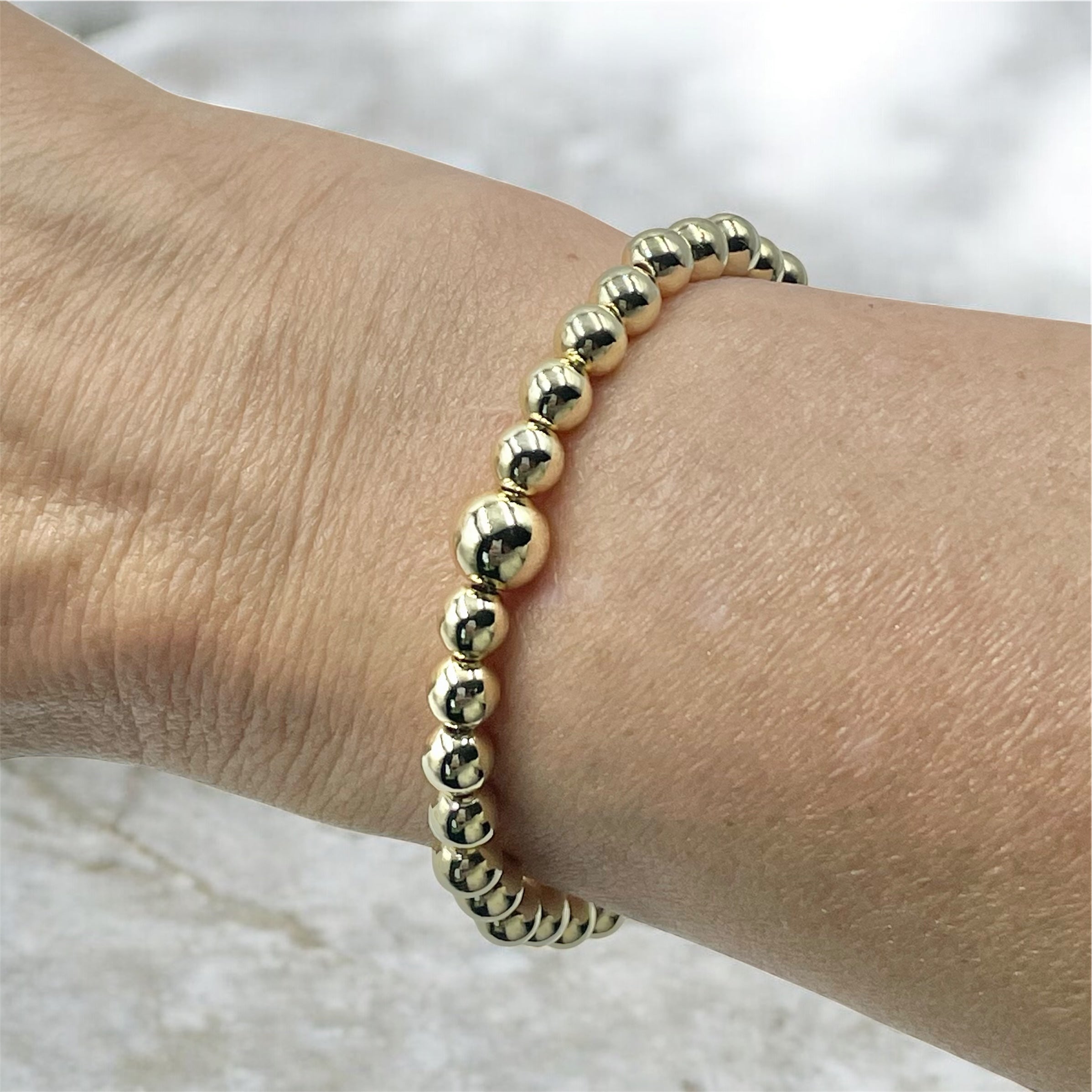 14k Gold Filled Bracelet Mix ~ 8mm & 6mm