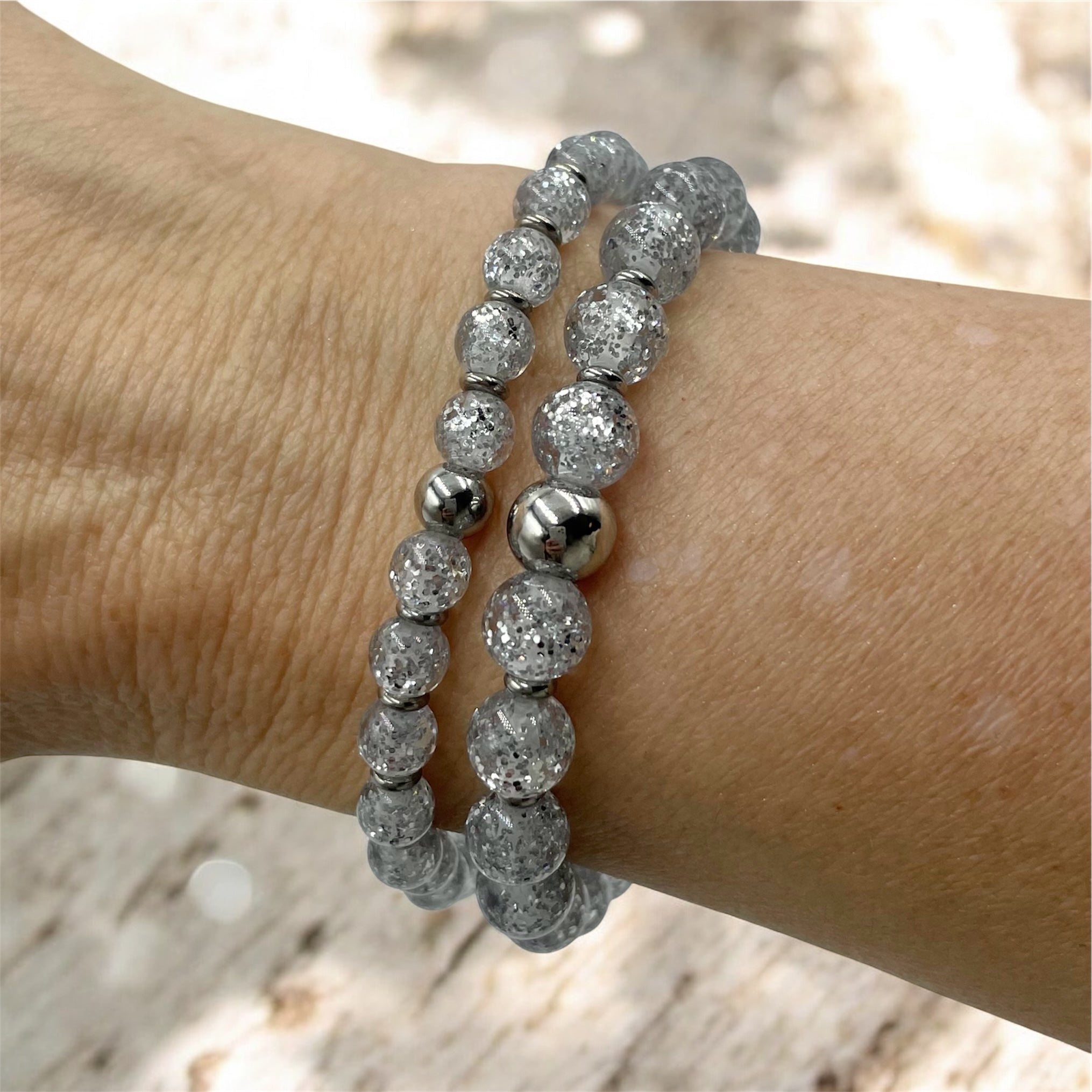 Glitter Bracelet ~ White Diamond