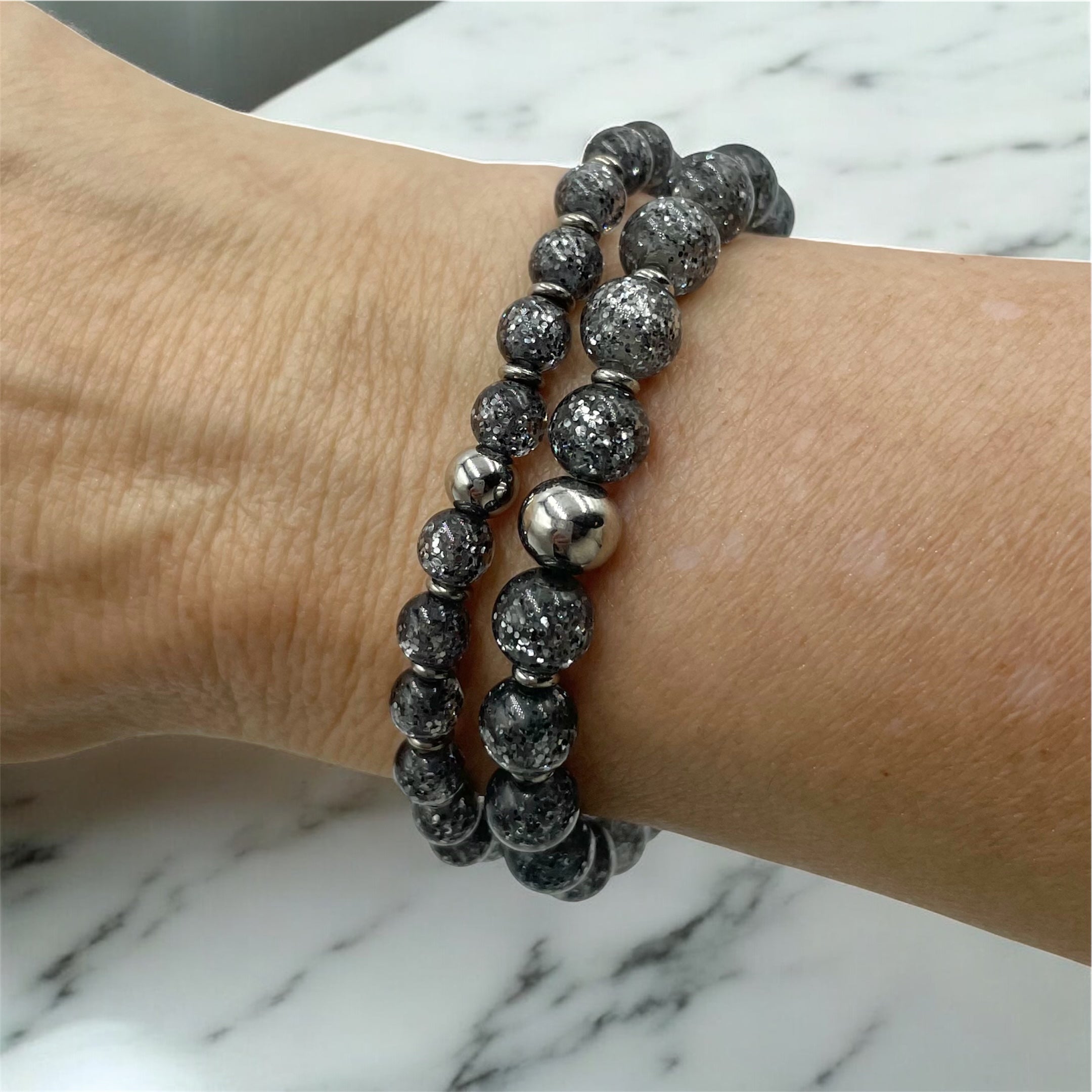 Glitter Bracelet ~ Black Diamond