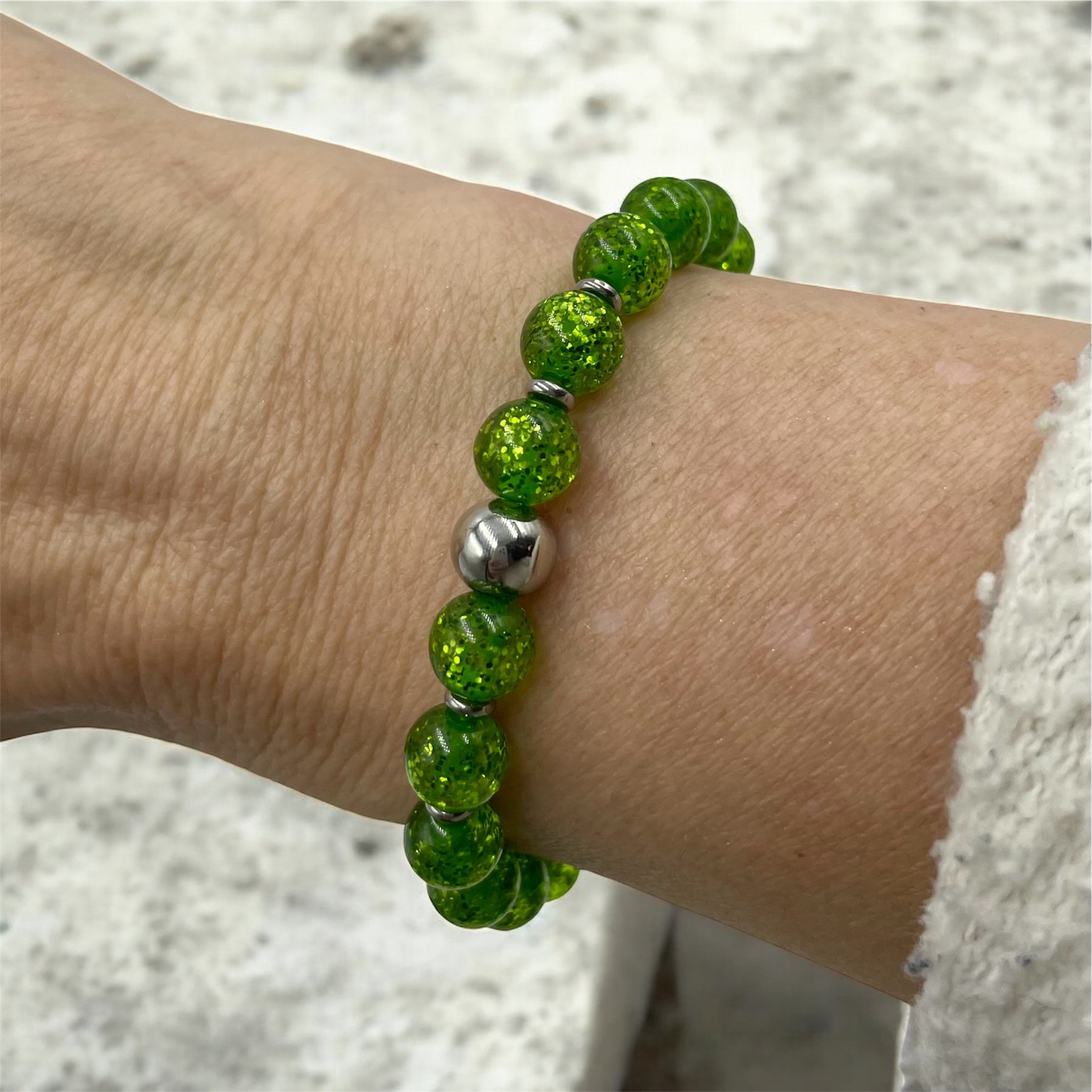 Glitter Bracelet ~ Fern Green