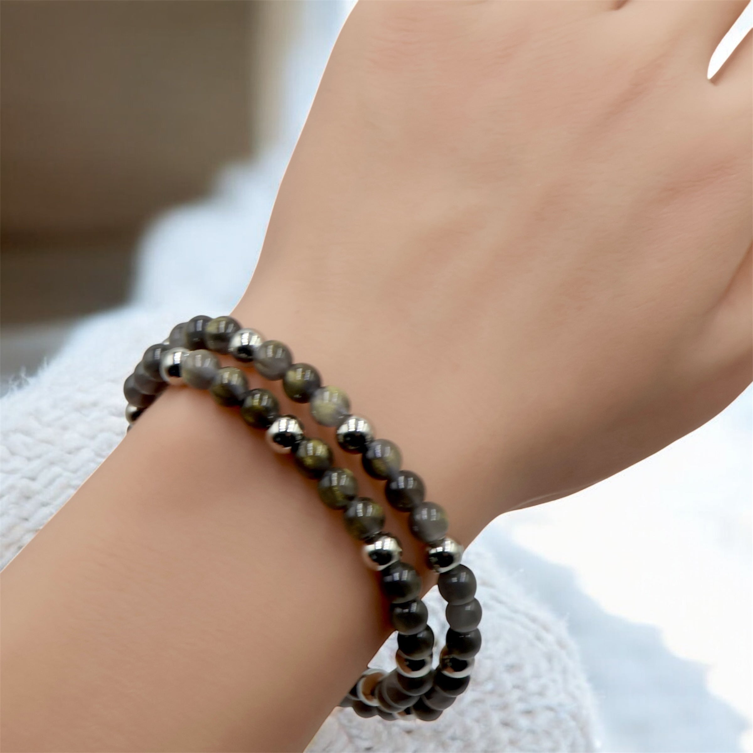Dreamy Night Sky Wrap Bracelet ~ Dark Silhouette