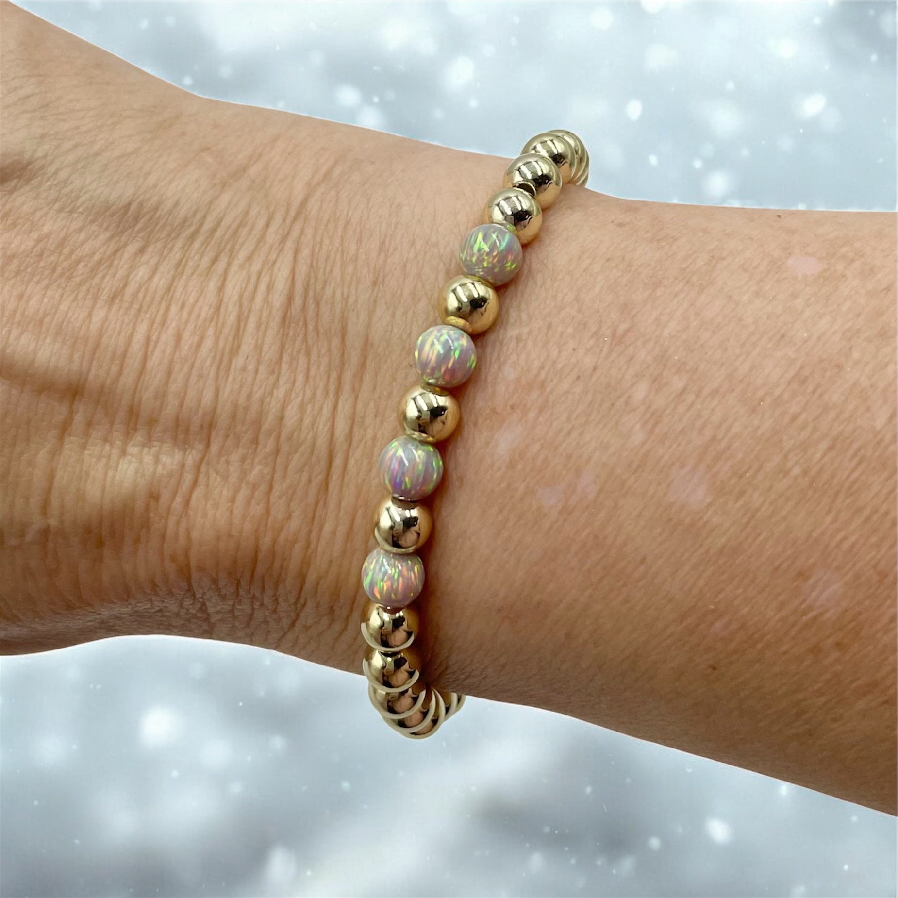 14K Gold Filled 4-Opals Bracelet ~ Desert Sand