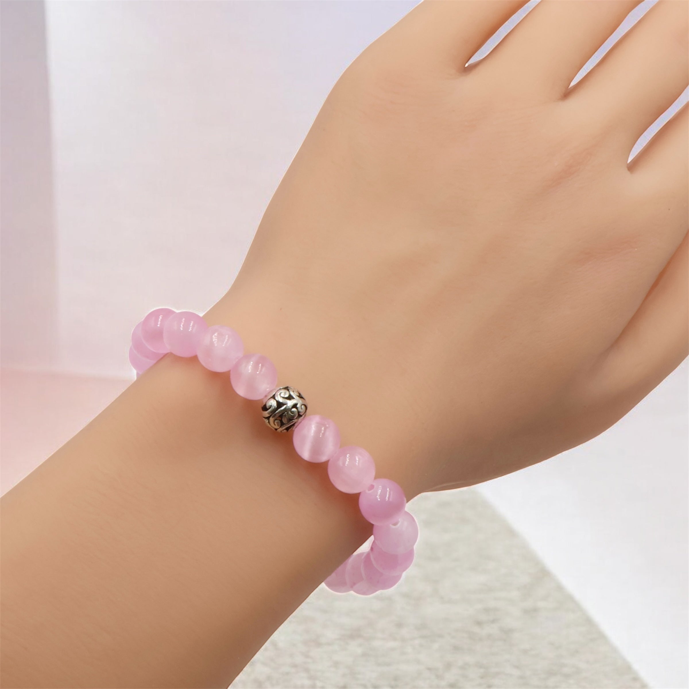 Selenite Bracelet ~ Pink