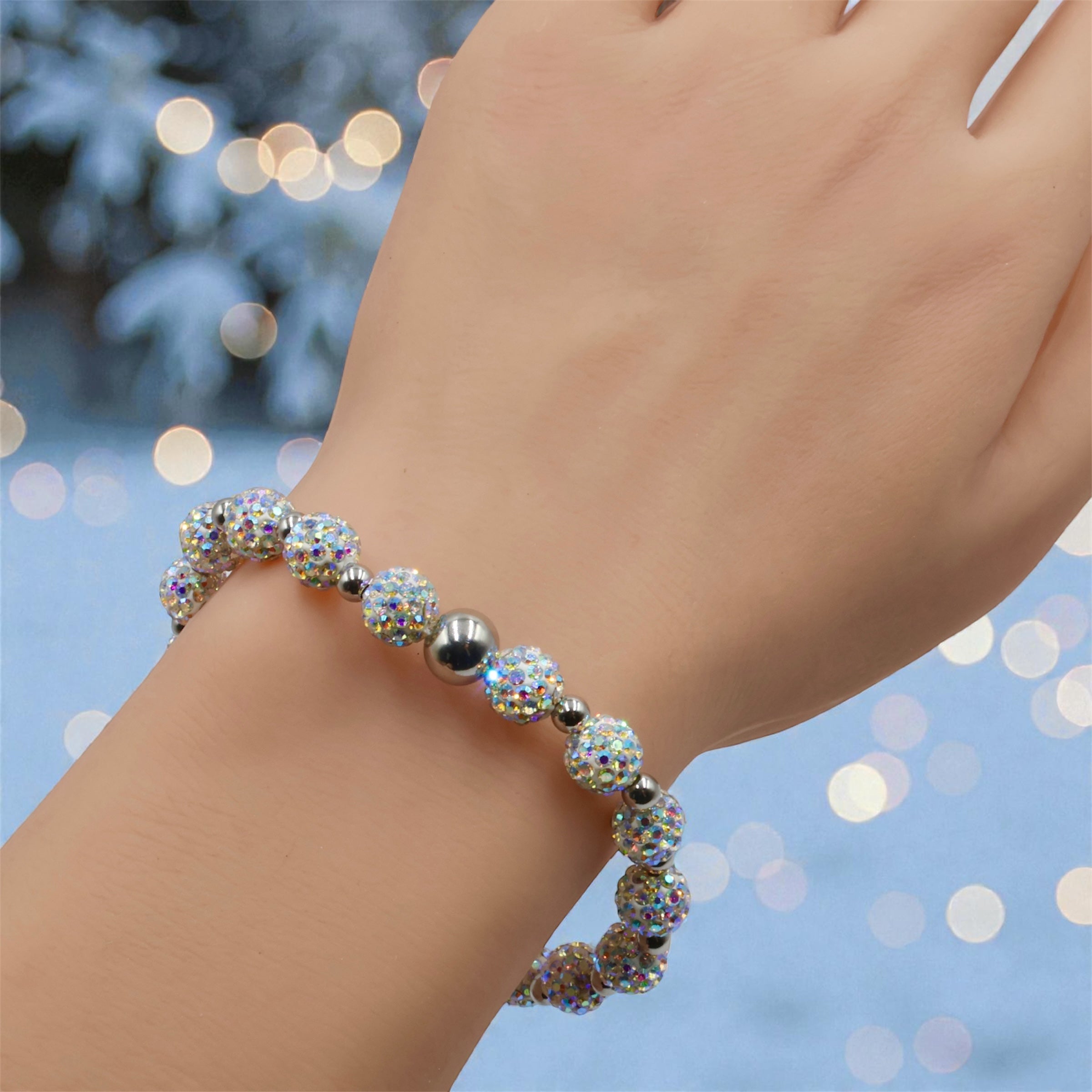 Shamballa Bracelet ~ White Rainbow