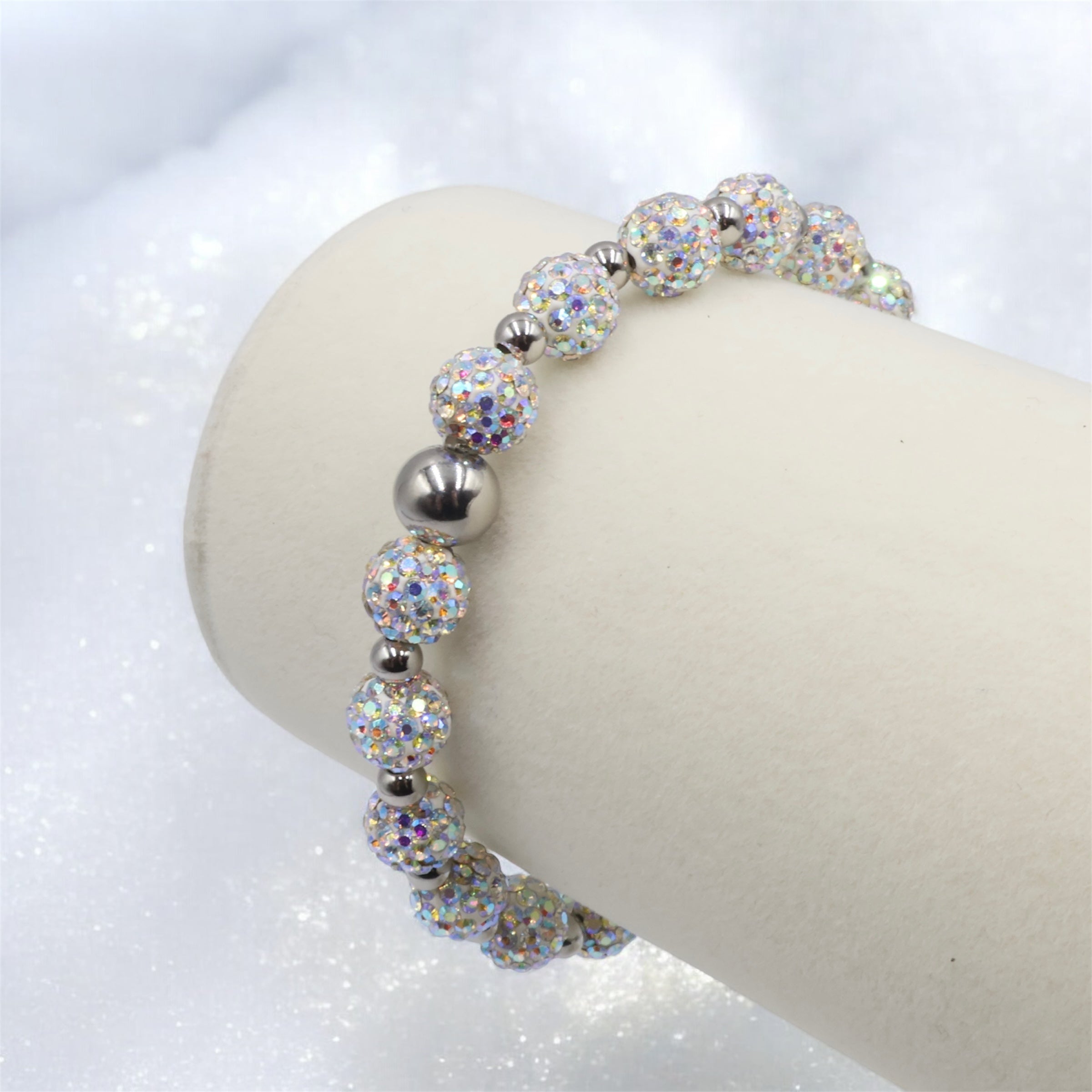 Shamballa Bracelet ~ White Rainbow