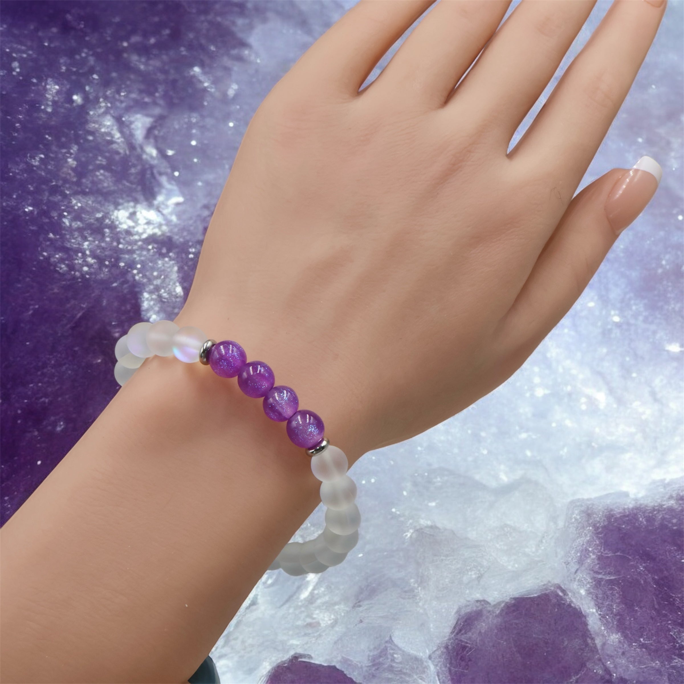 Frosted Aurora and Sugarplum Bracelet