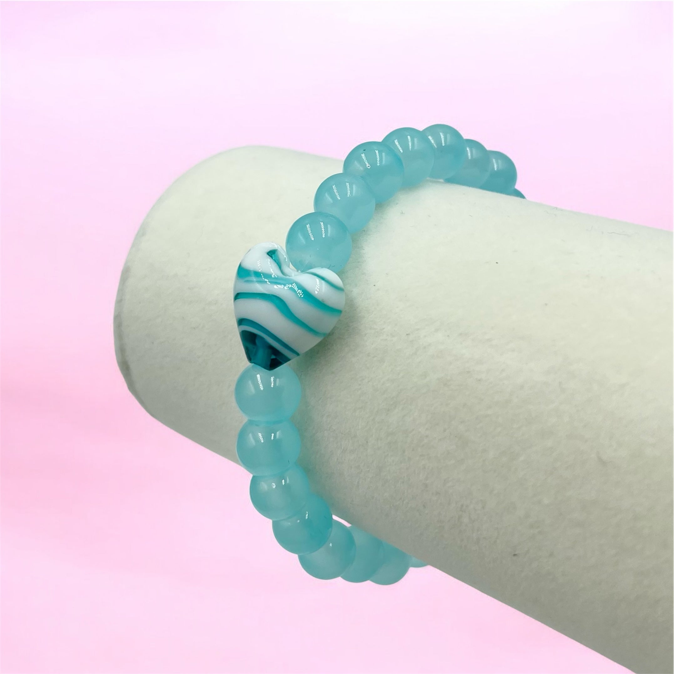 Hearts of Glass ~ Teal Swirl Heart