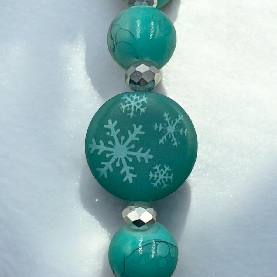 Teal Snowflake Bracelet